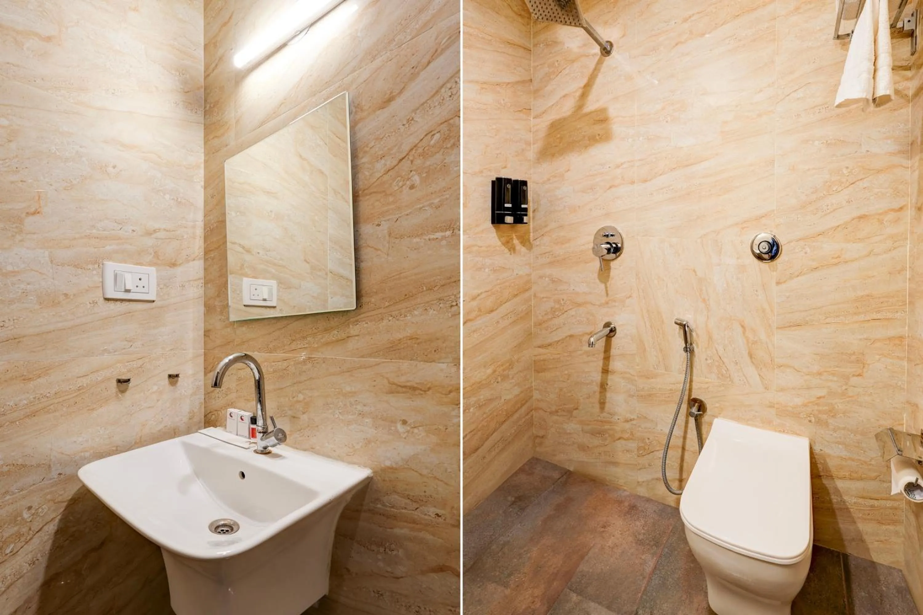 Bathroom in Super Townhouse Oak Mahadevapura Opposite Phoenix Mall Formerly Grand Wilton Inn