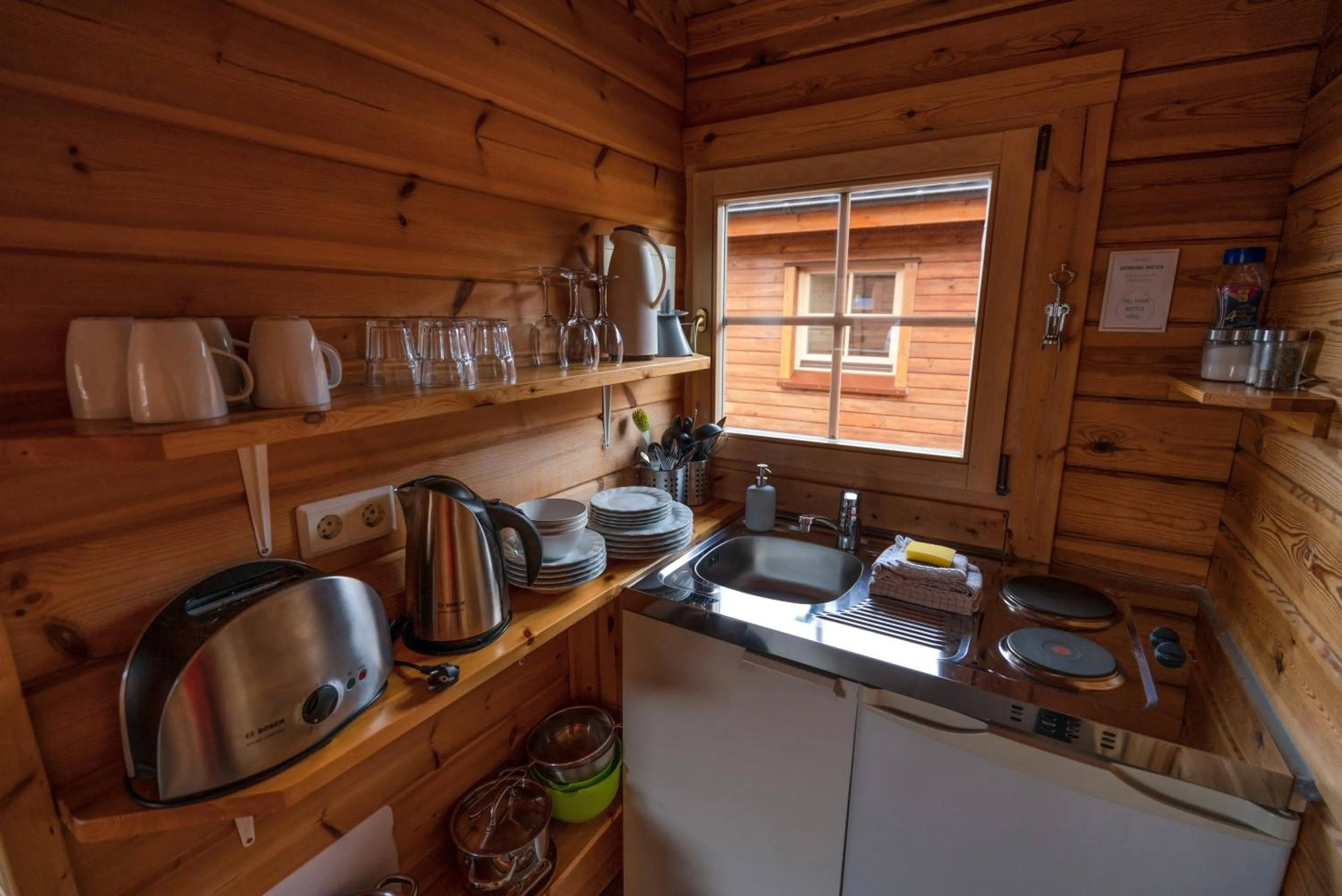 Kitchen or kitchenette in Dimmuborgir Guesthouse