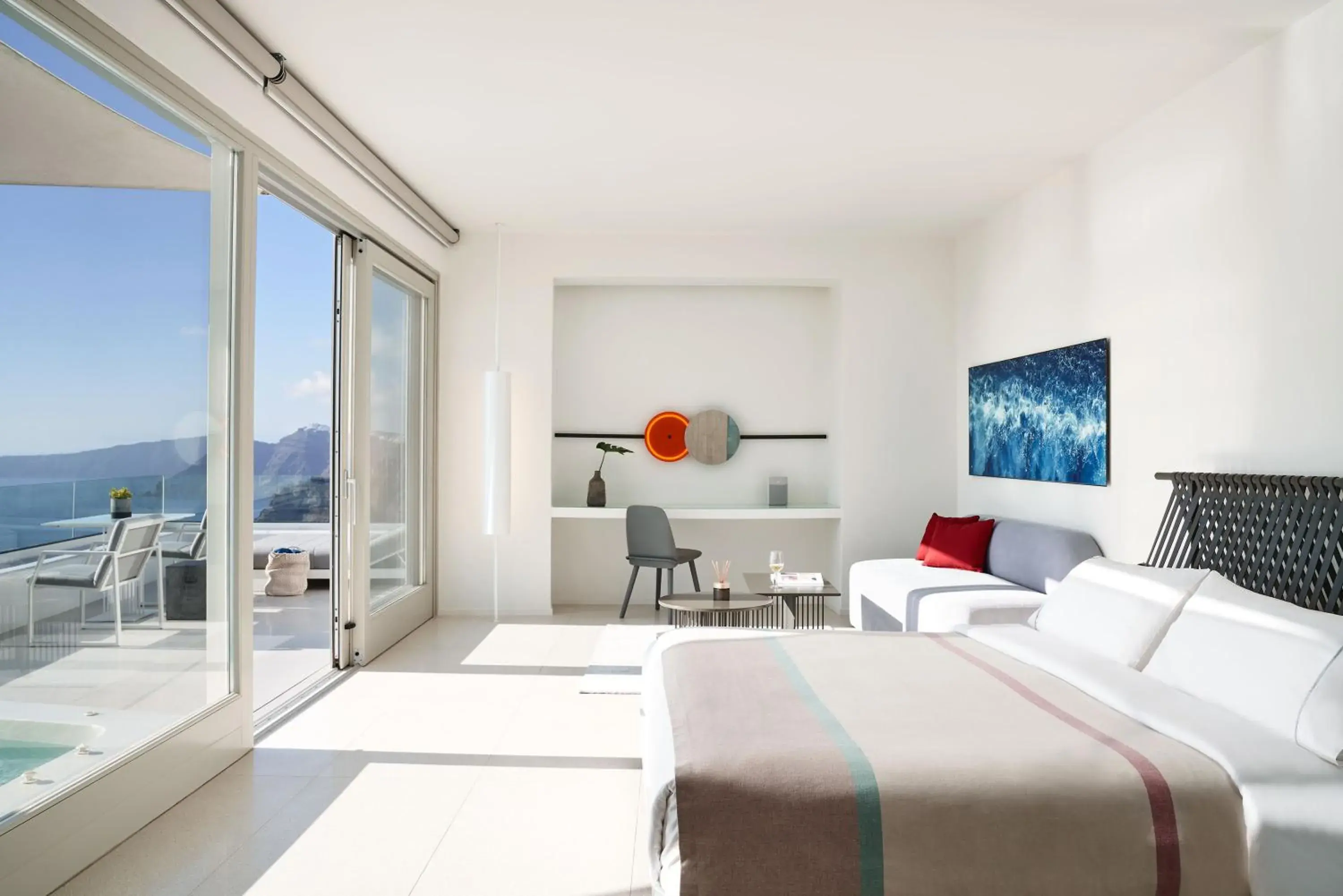 Bed in Alti Santorini Suites - Caldera View Bed in Alti Santorini Suites - Caldera View