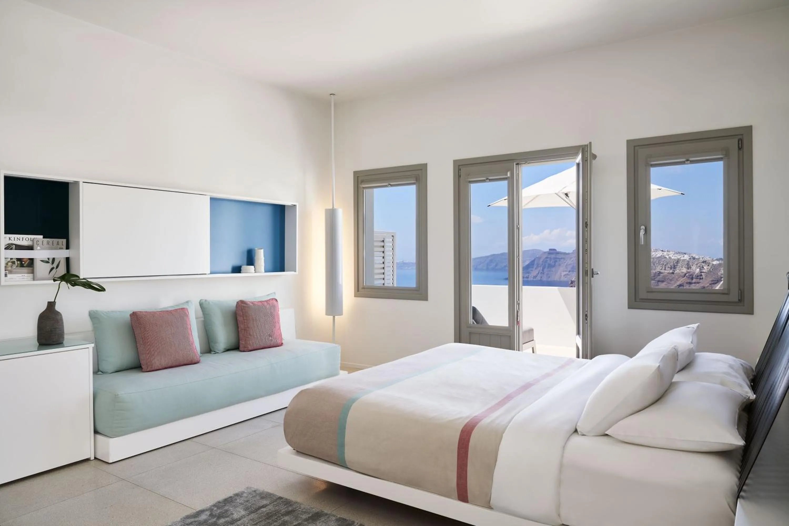 Bed in Alti Santorini Suites - Caldera View