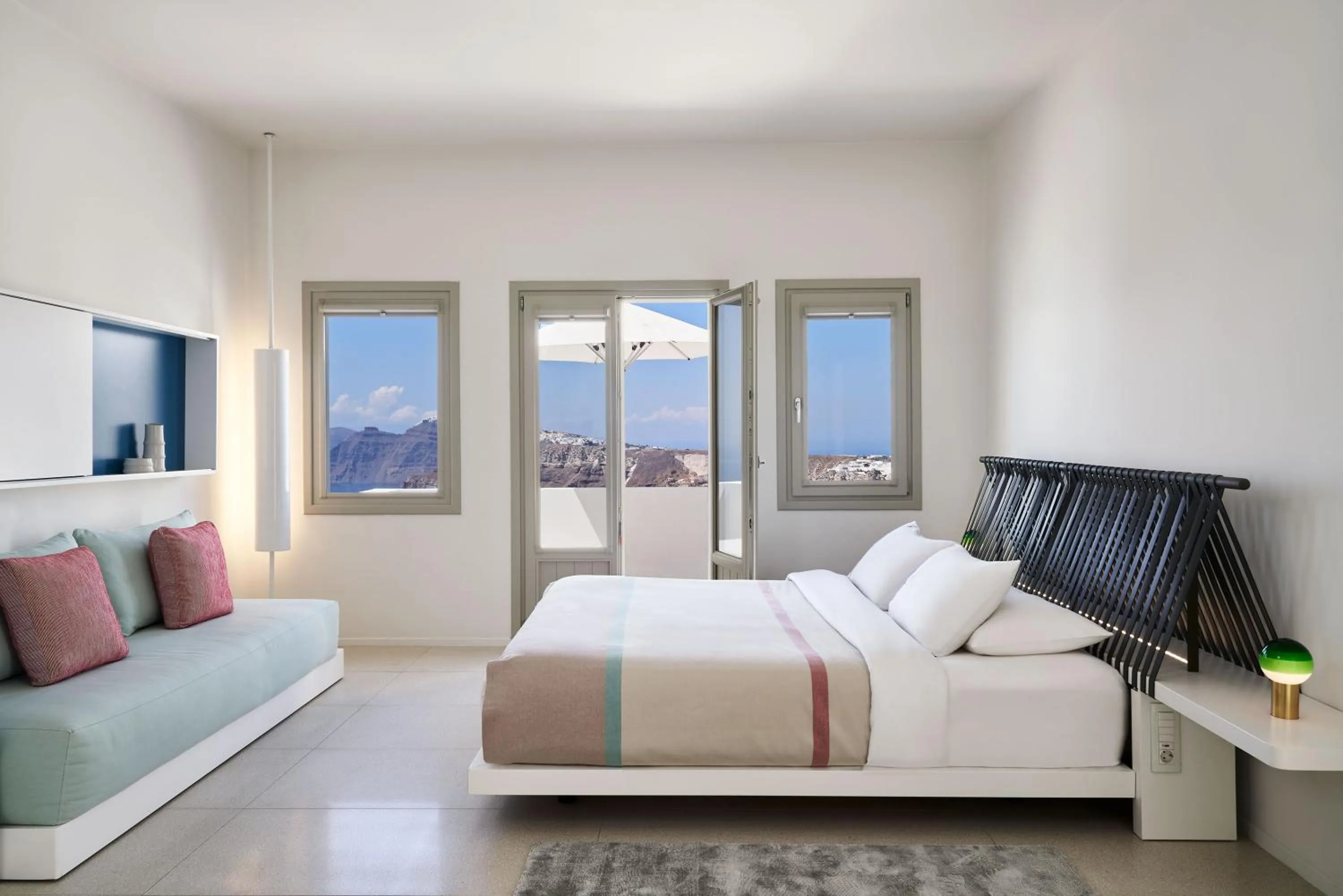Bed in Alti Santorini Suites - Caldera View