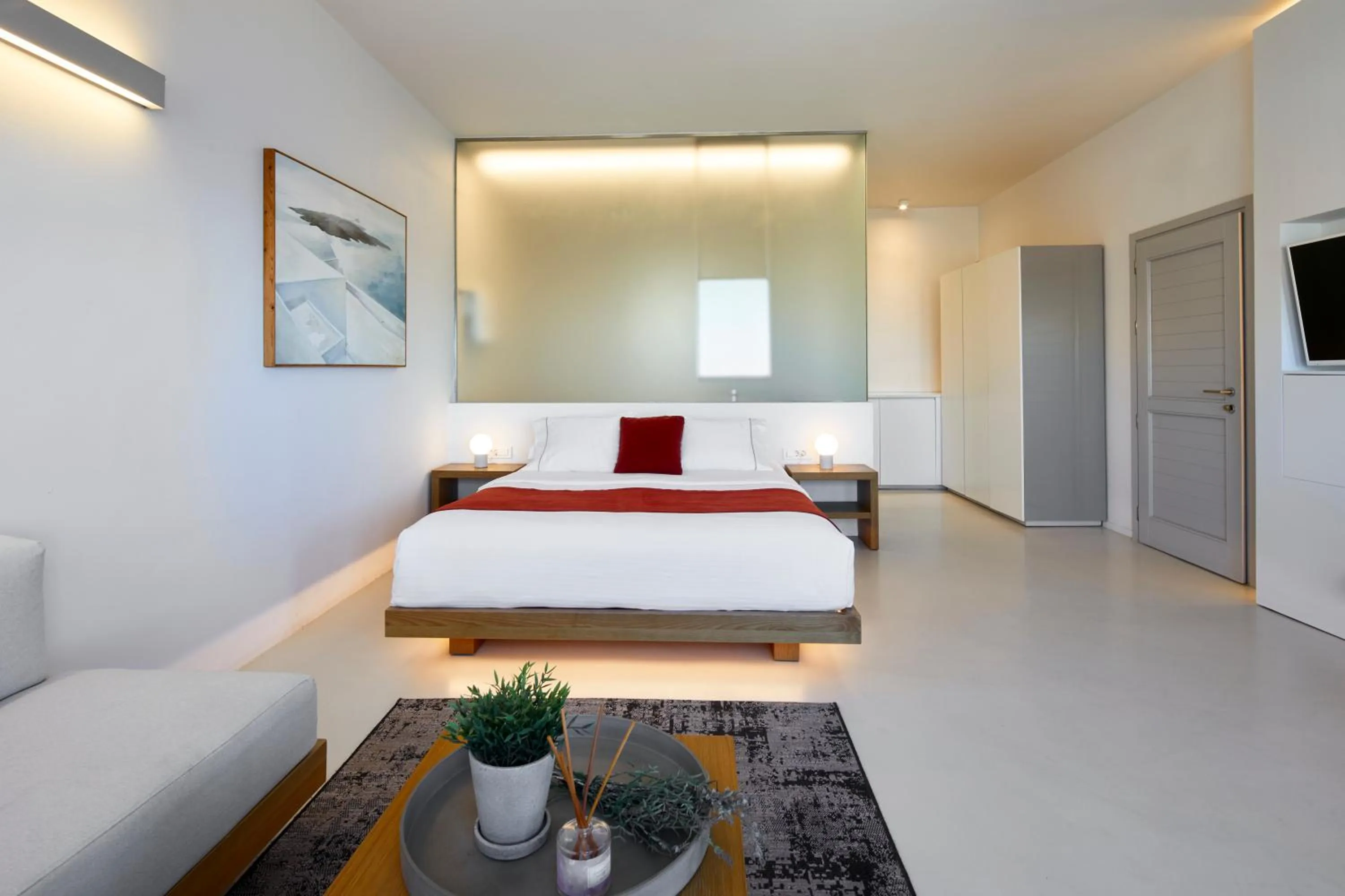 Bed in Alti Santorini Suites - Caldera View