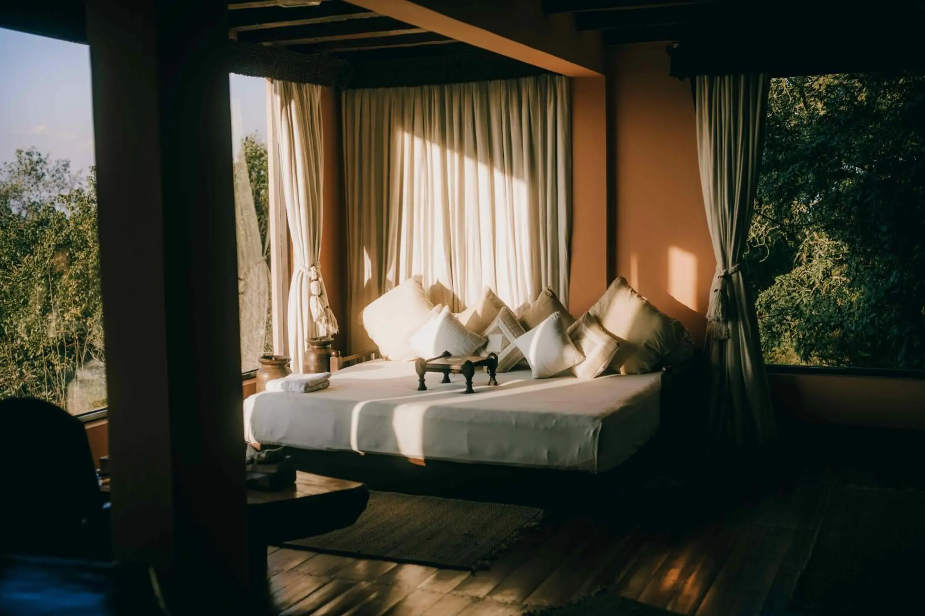 Bed in Dwarika's Sanctuary Bed in Dwarika's Sanctuary