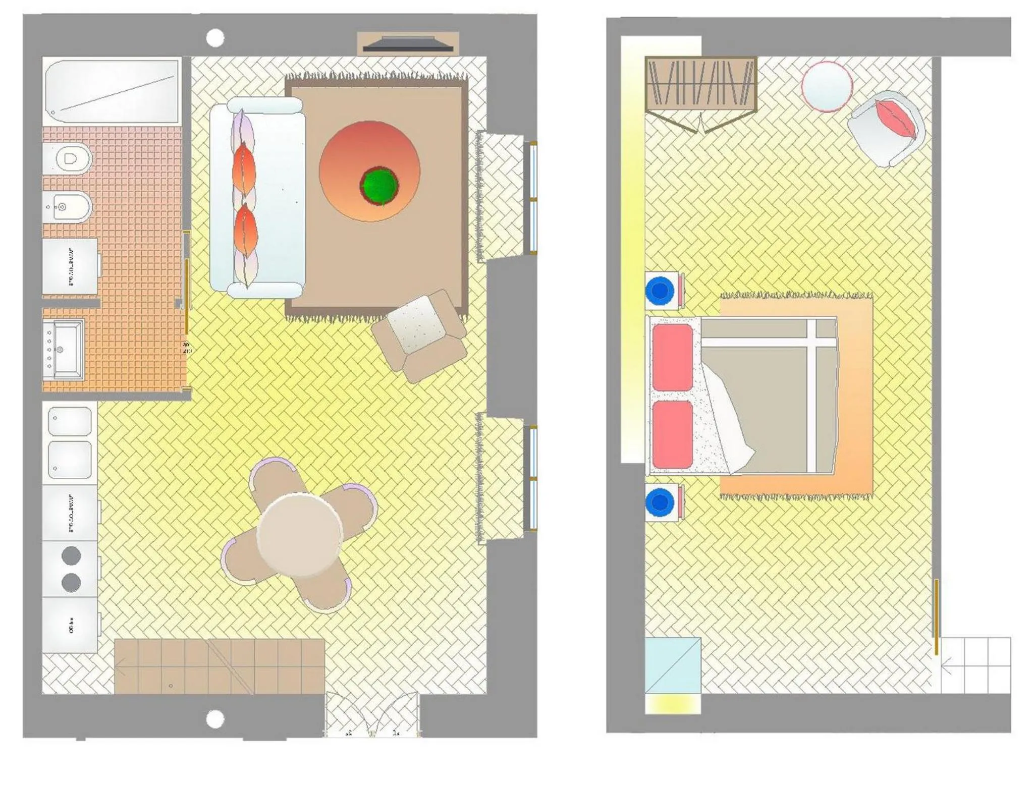 Floor plan in Piazza Vittorio Suites