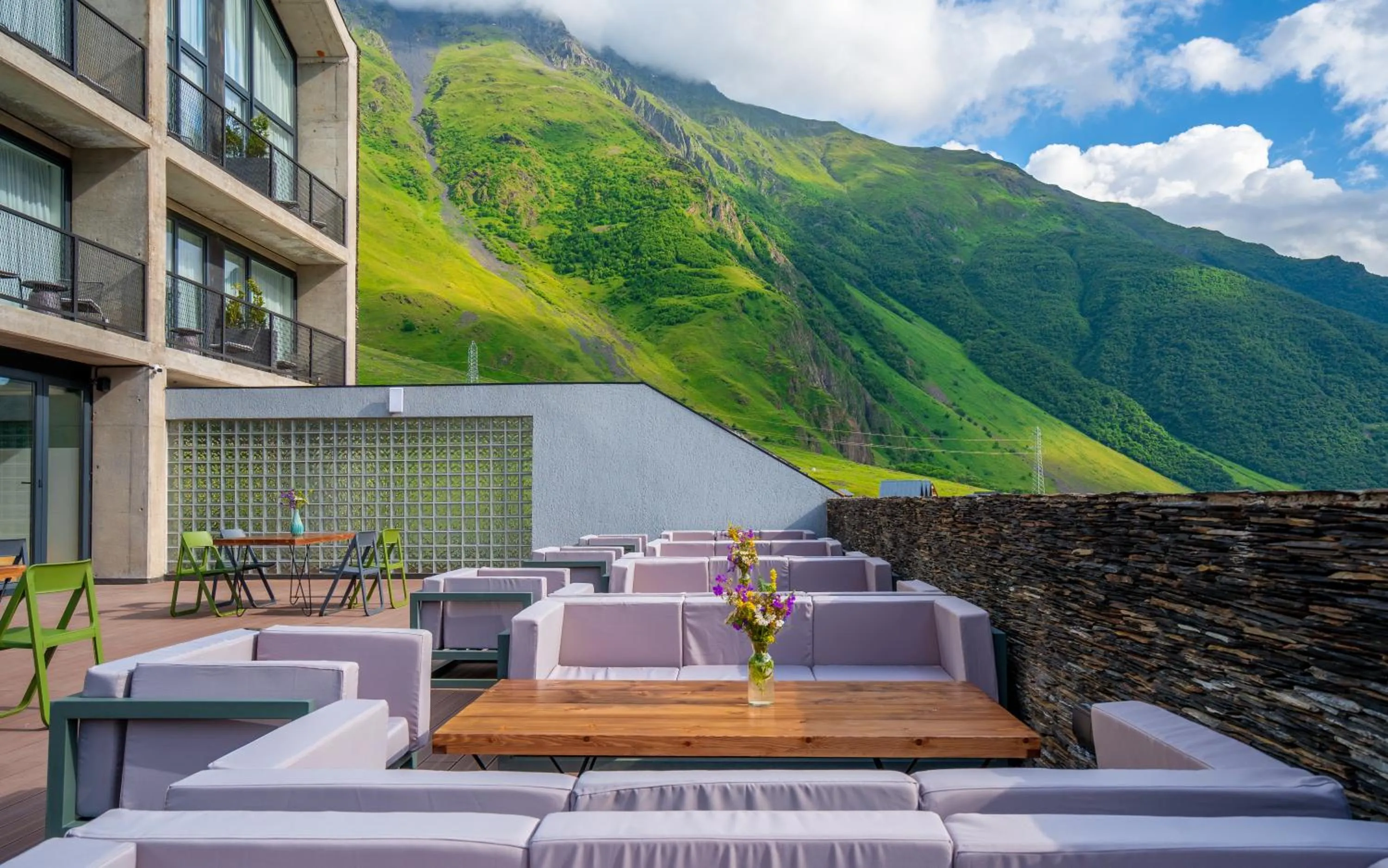 Balcony/Terrace in Step Inn - Kazbegi