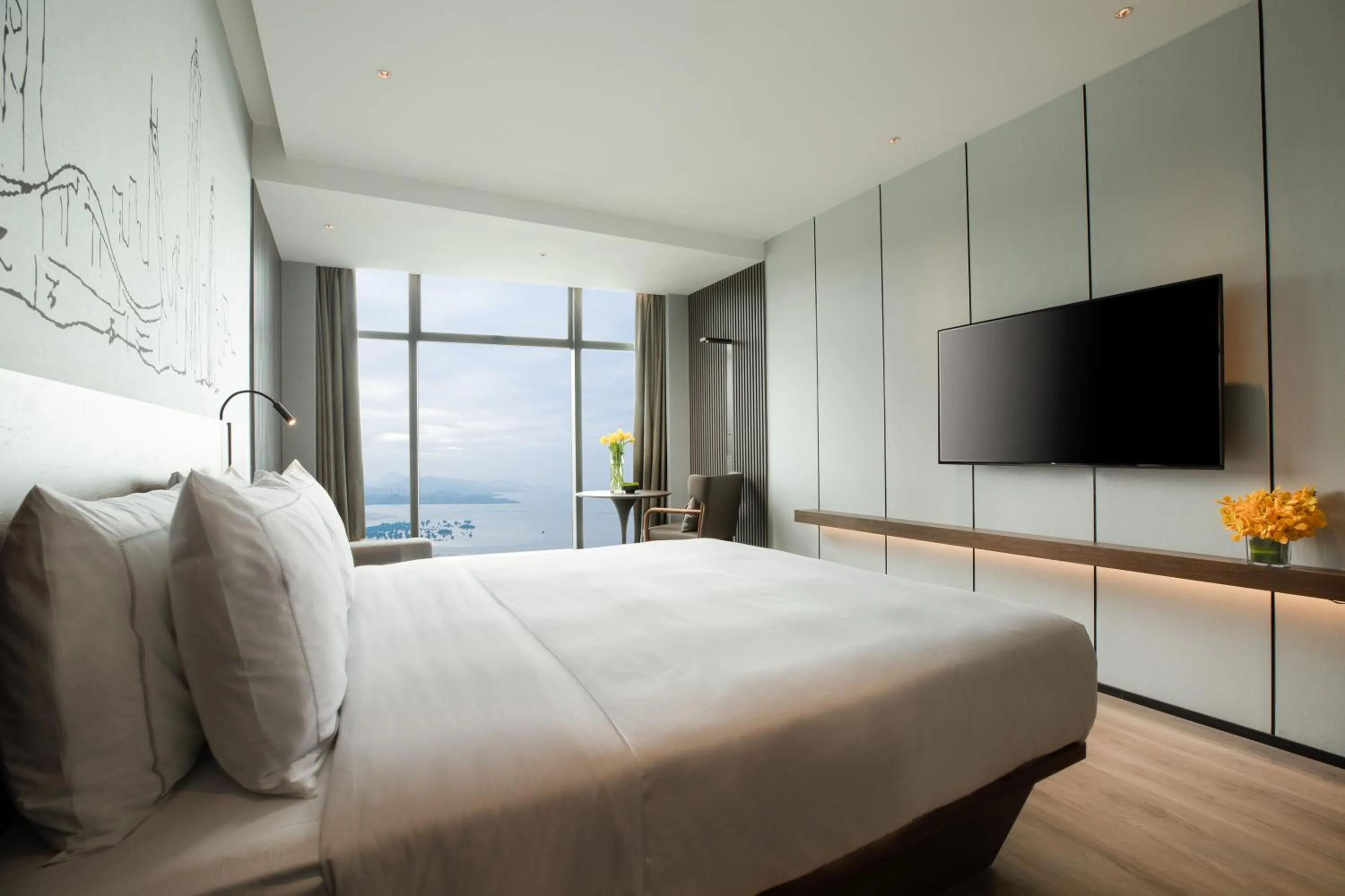 Natural landscape, Bed in UrCove By Hyatt ShenZhen Futian Port