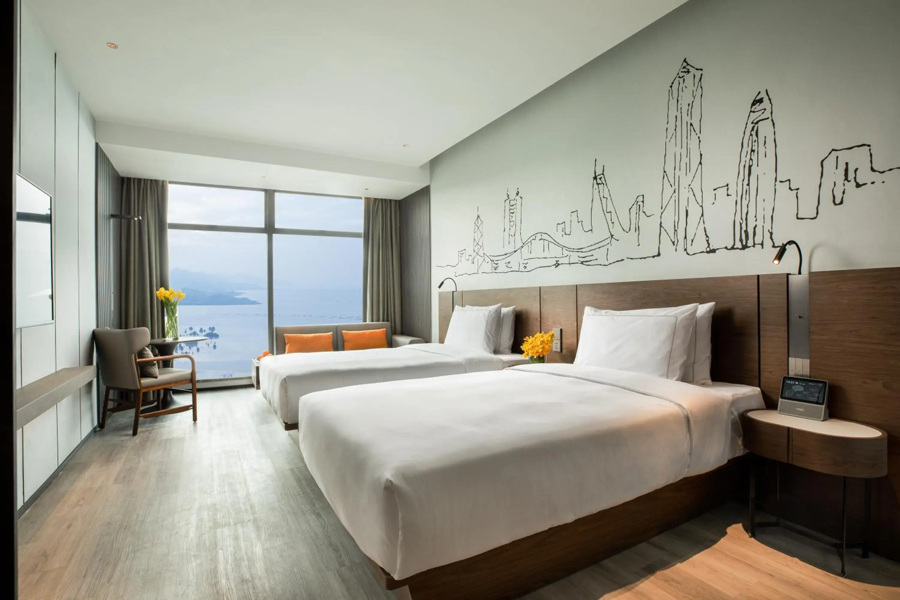 Executive Bay View Twin Room in UrCove By Hyatt ShenZhen Futian Port Executive Bay View Twin Room in UrCove By Hyatt ShenZhen Futian Port