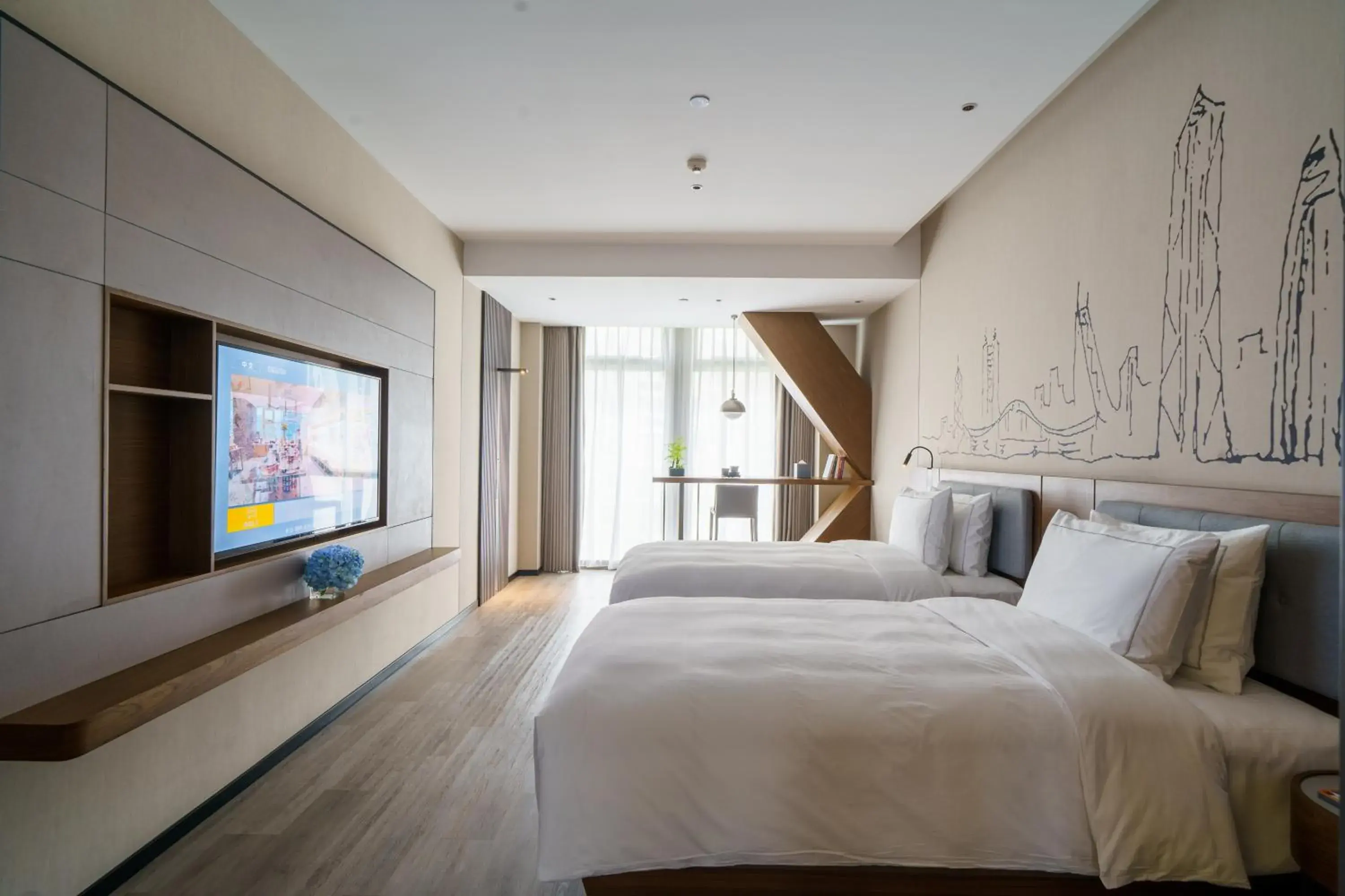 Garden View Deluxe Twin Room in UrCove by HYATT Futian CBD Garden View Deluxe Twin Room in UrCove by HYATT Futian CBD