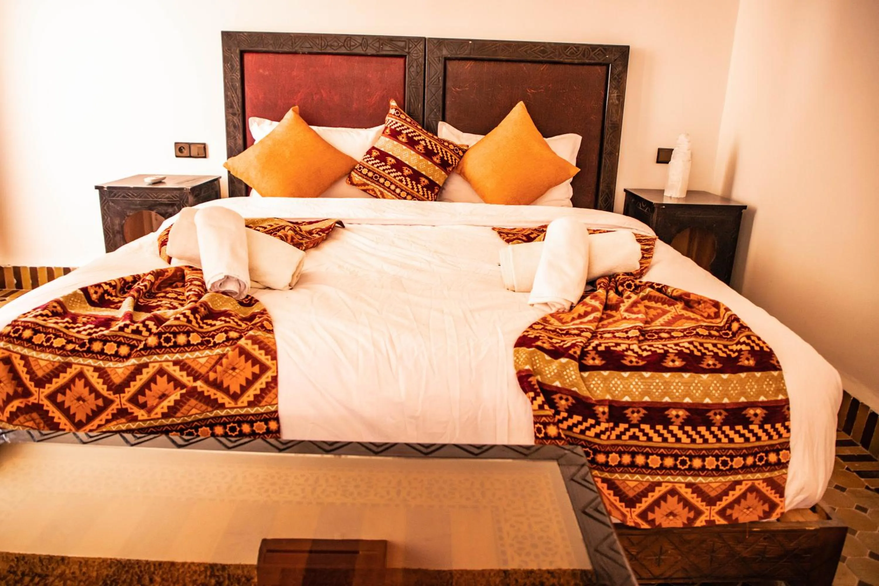 Bed in Riad Merzouga Dunes