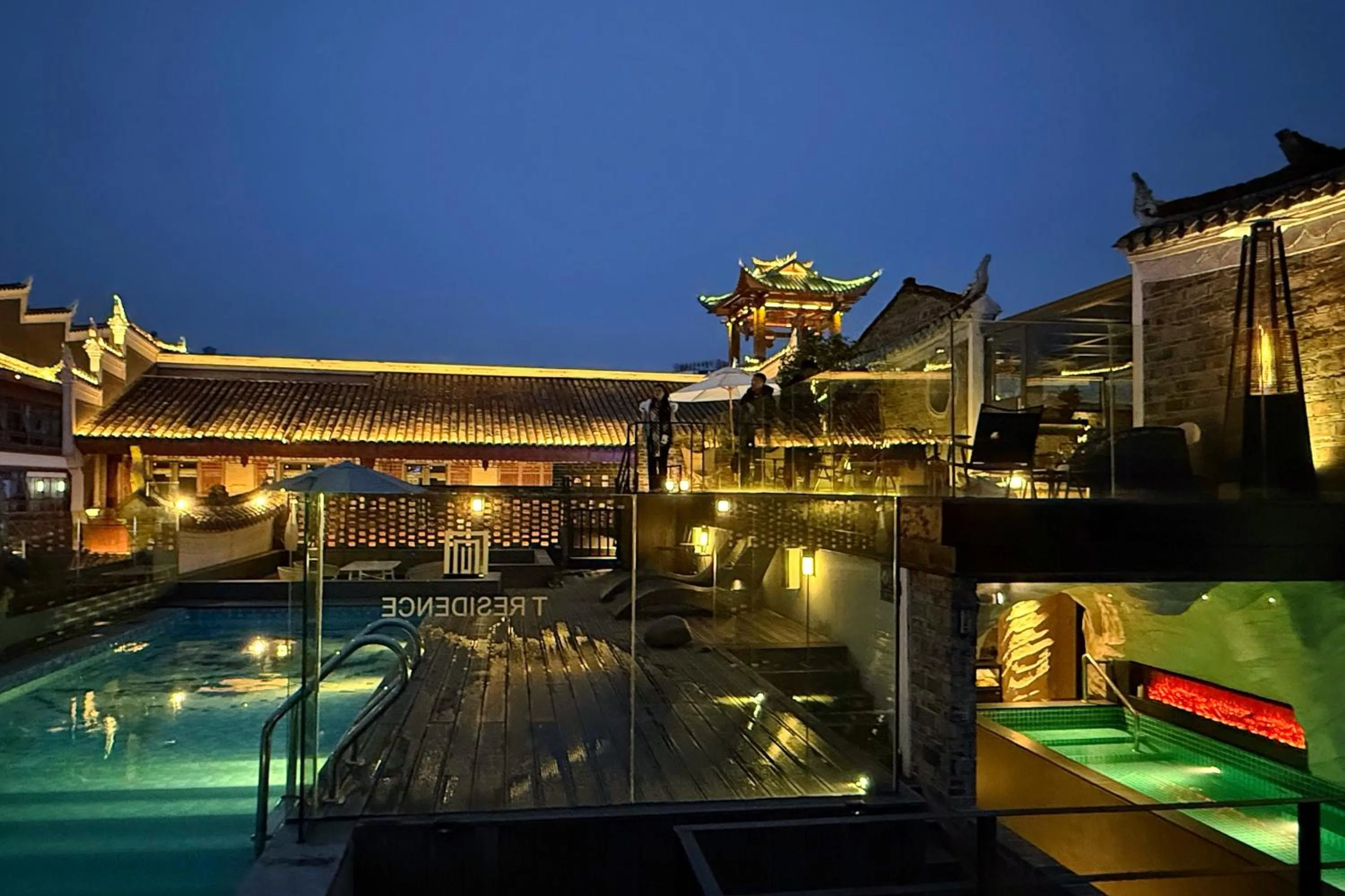 Pool view in Phoenix Hall House Hotel