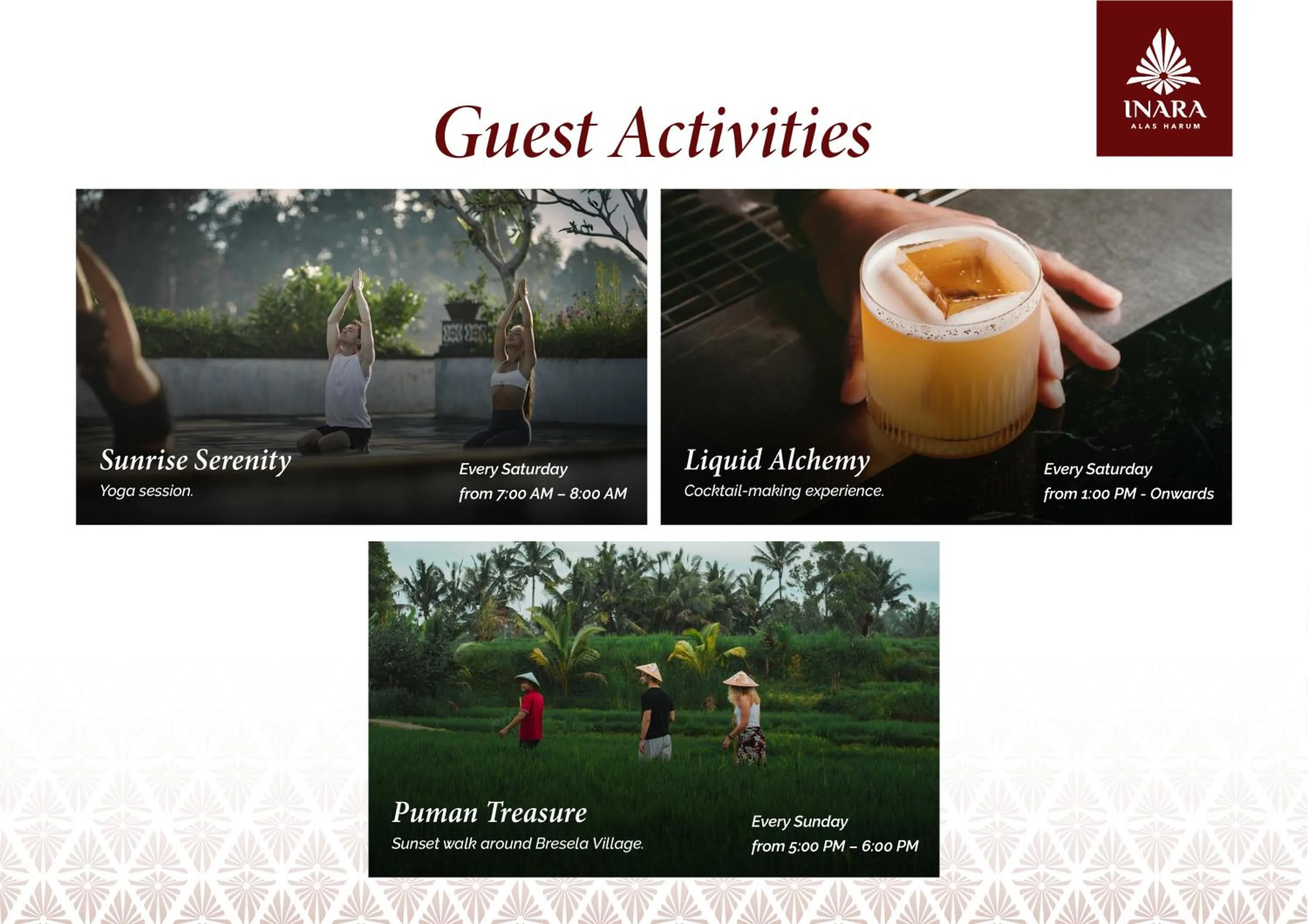 Activities in Inara Alas Harum