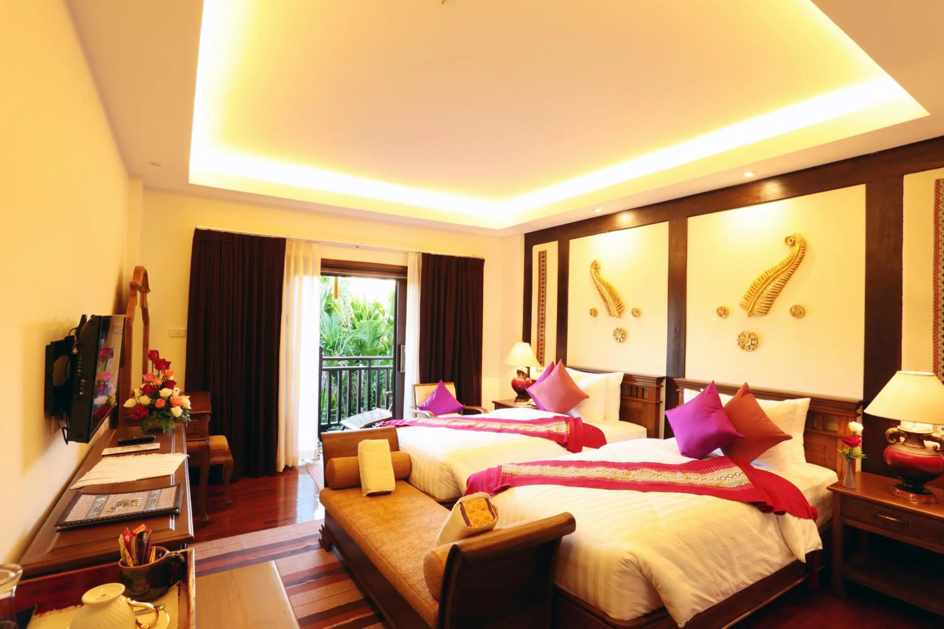 Decorative detail, Bed in Viang Thapae Resort