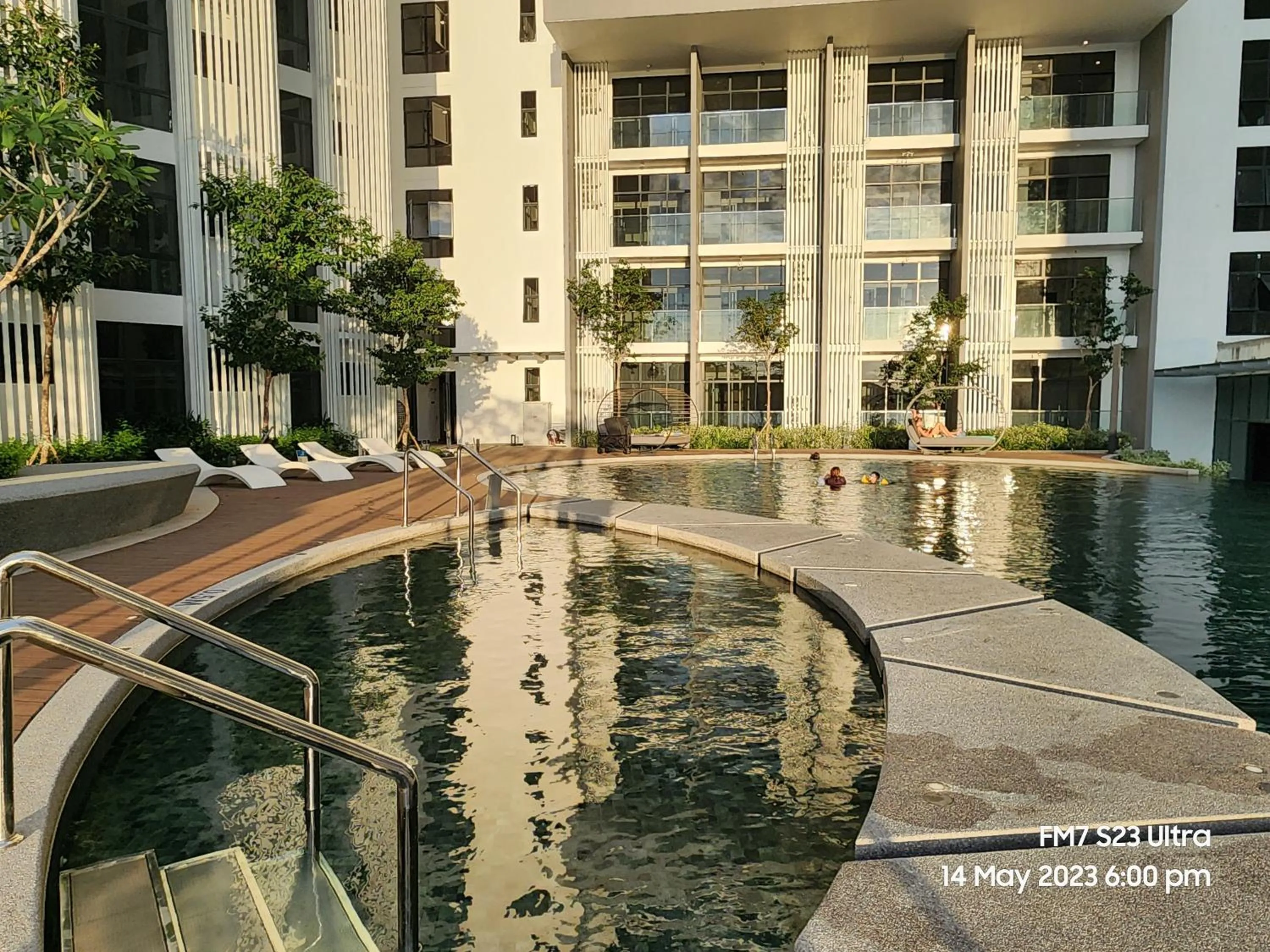 Pool view in Seaview Luxury Suites at The Shore Kota Kinabalu