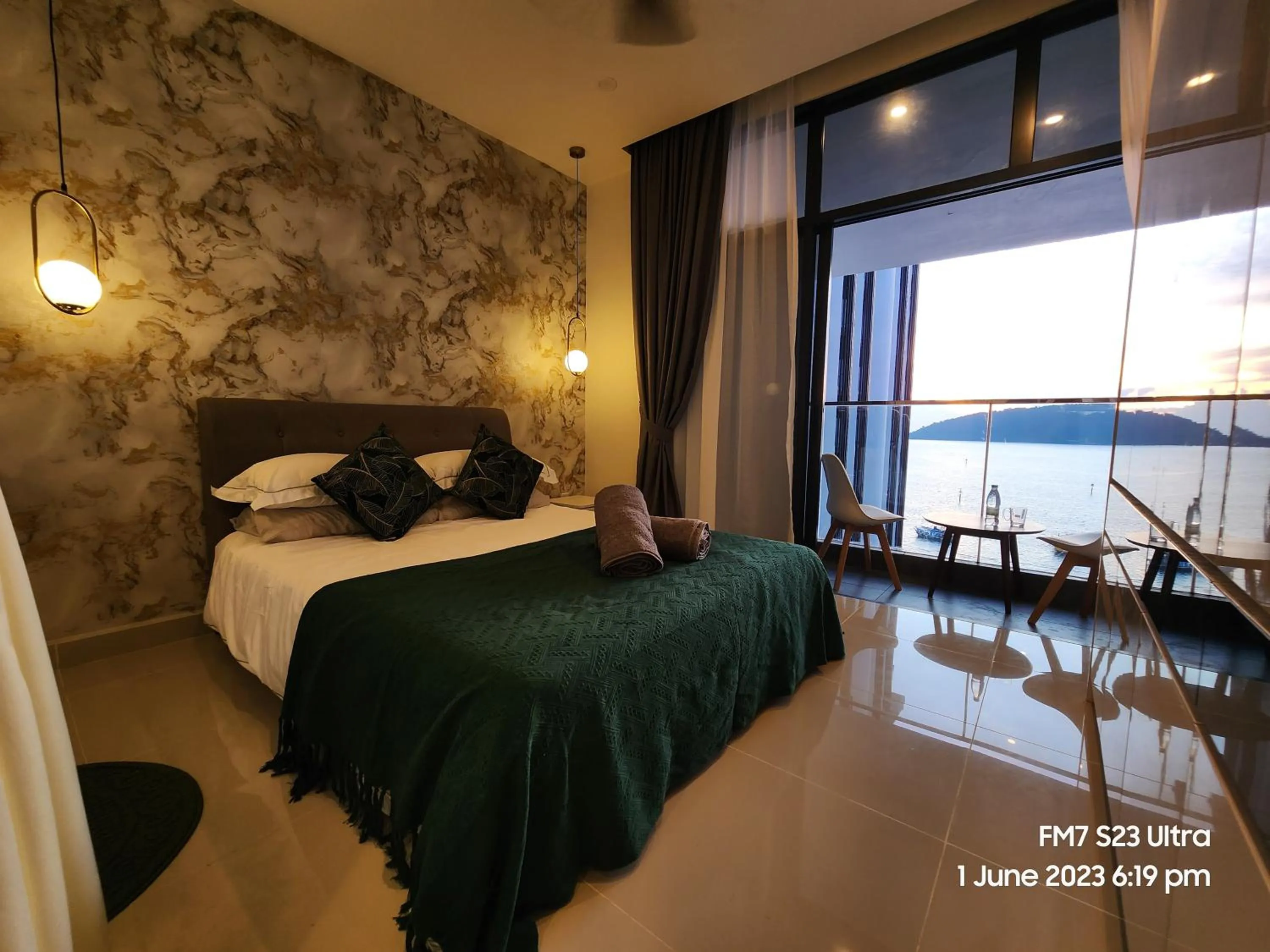 Natural landscape, Bed in Seaview Luxury Suites at The Shore Kota Kinabalu