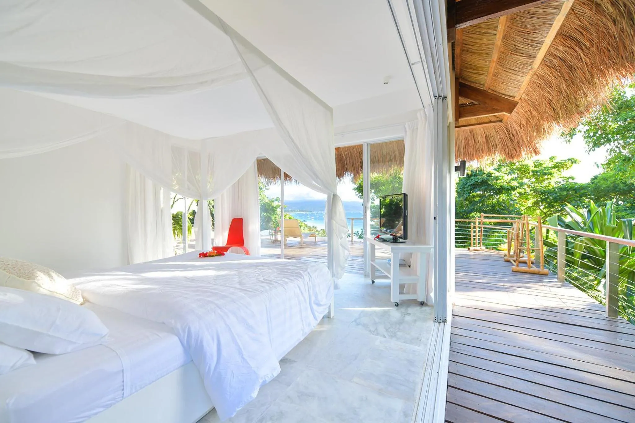 View (from property/room), Bed in Diniview Villa Resort