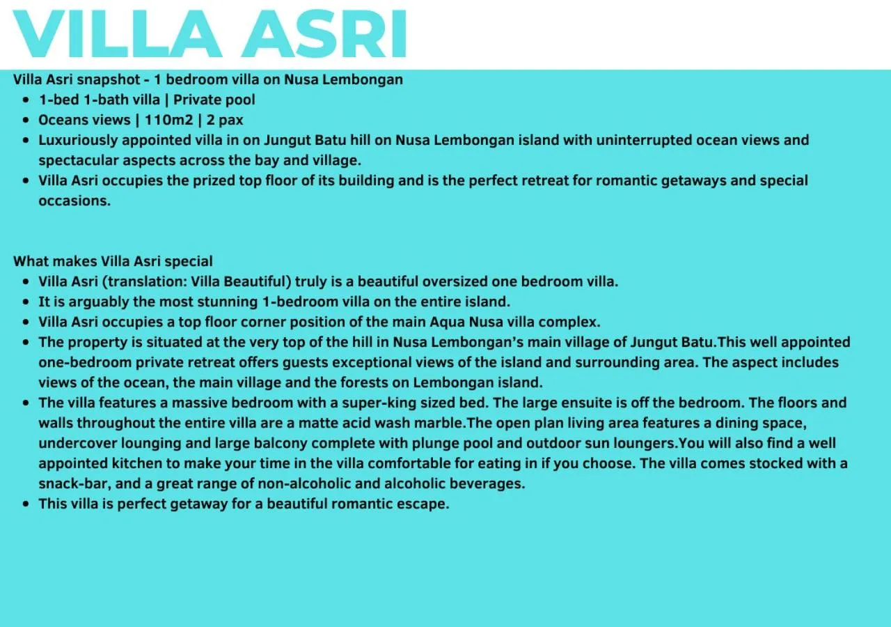 Property building in Aqua Nusa - Luxury Lembongan Villas