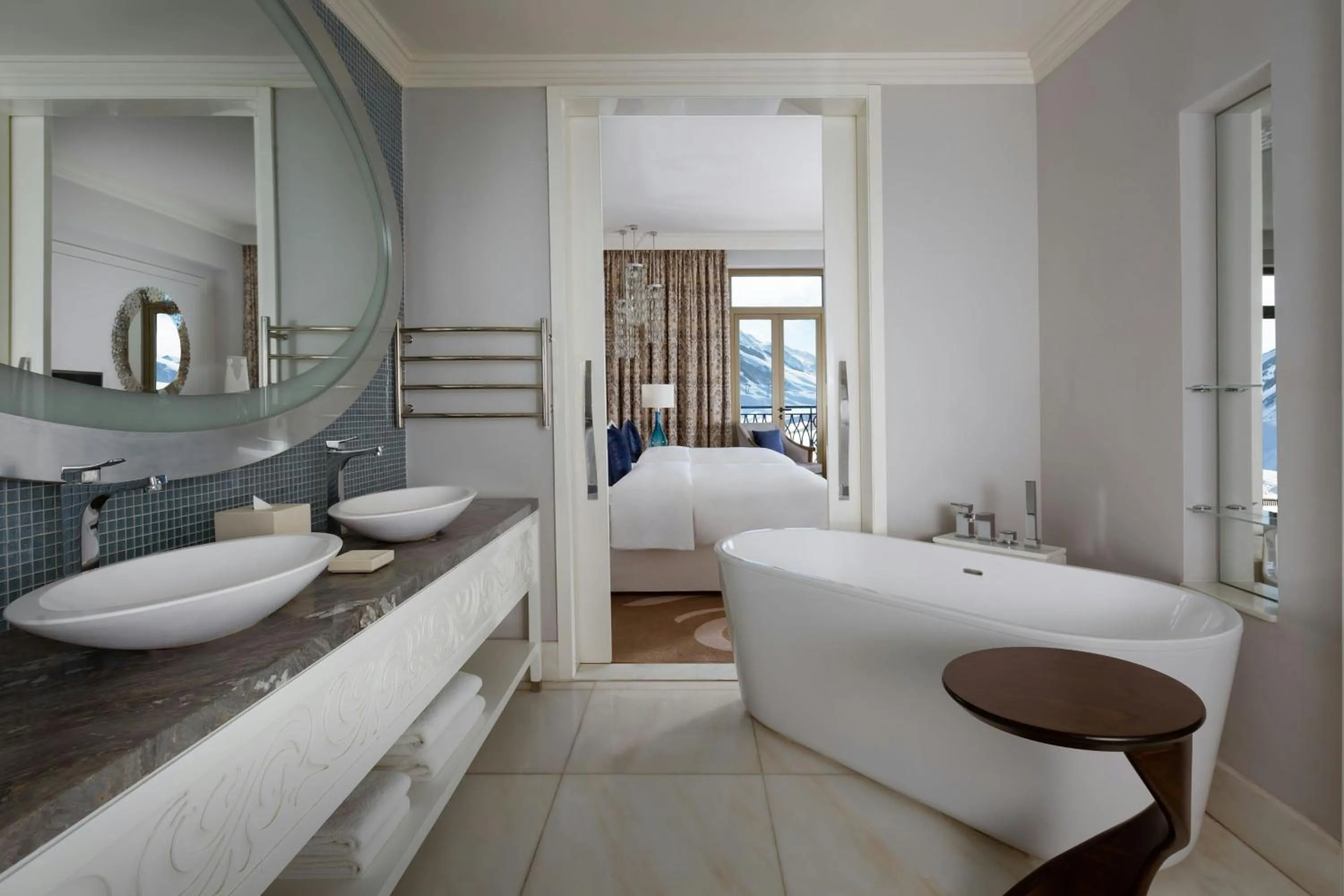 Bathroom, Bed in Pik Palace, Shahdag, Autograph Collection