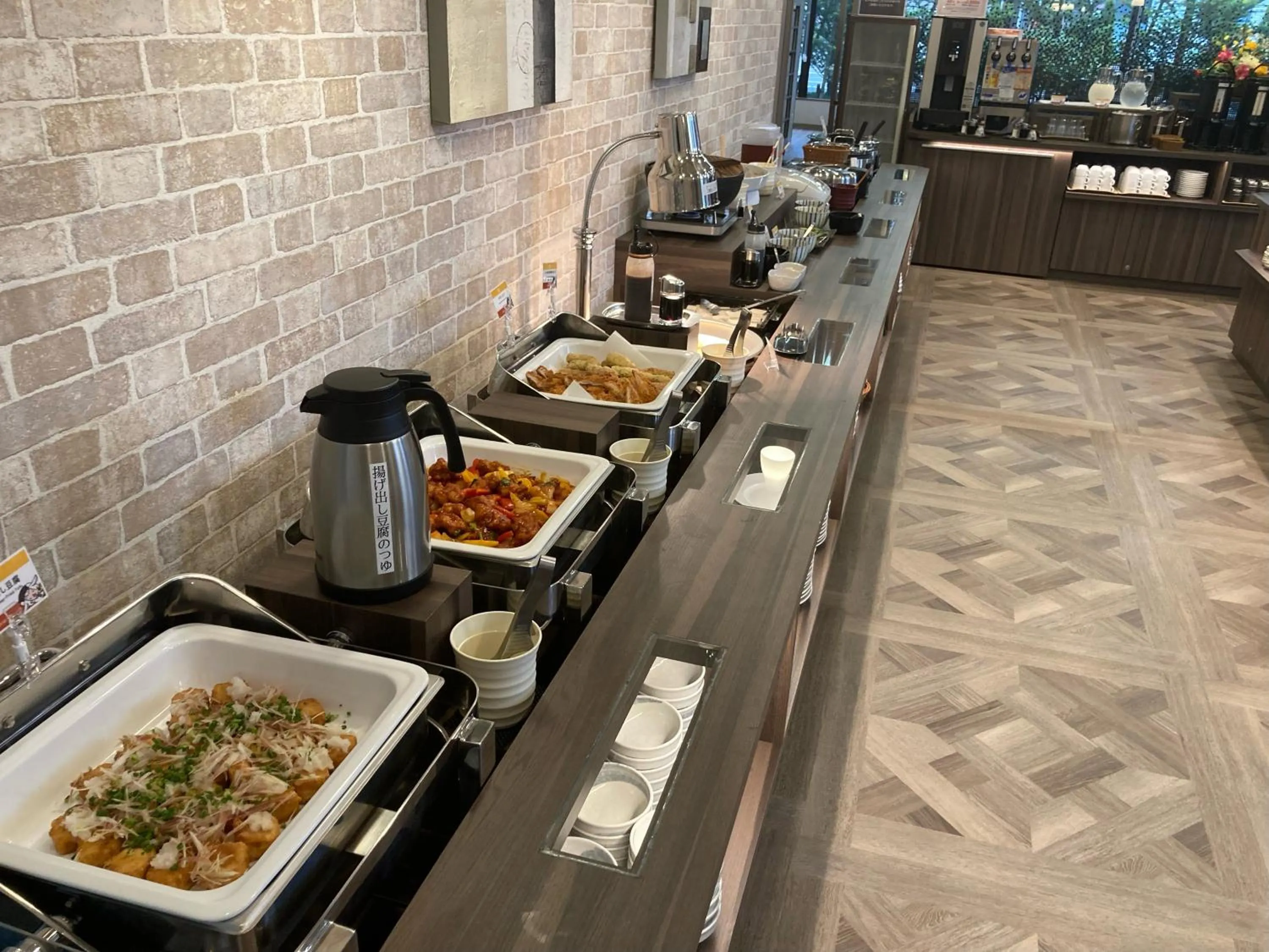 Buffet breakfast in Hotel Route Inn Grand Nakano Obuse