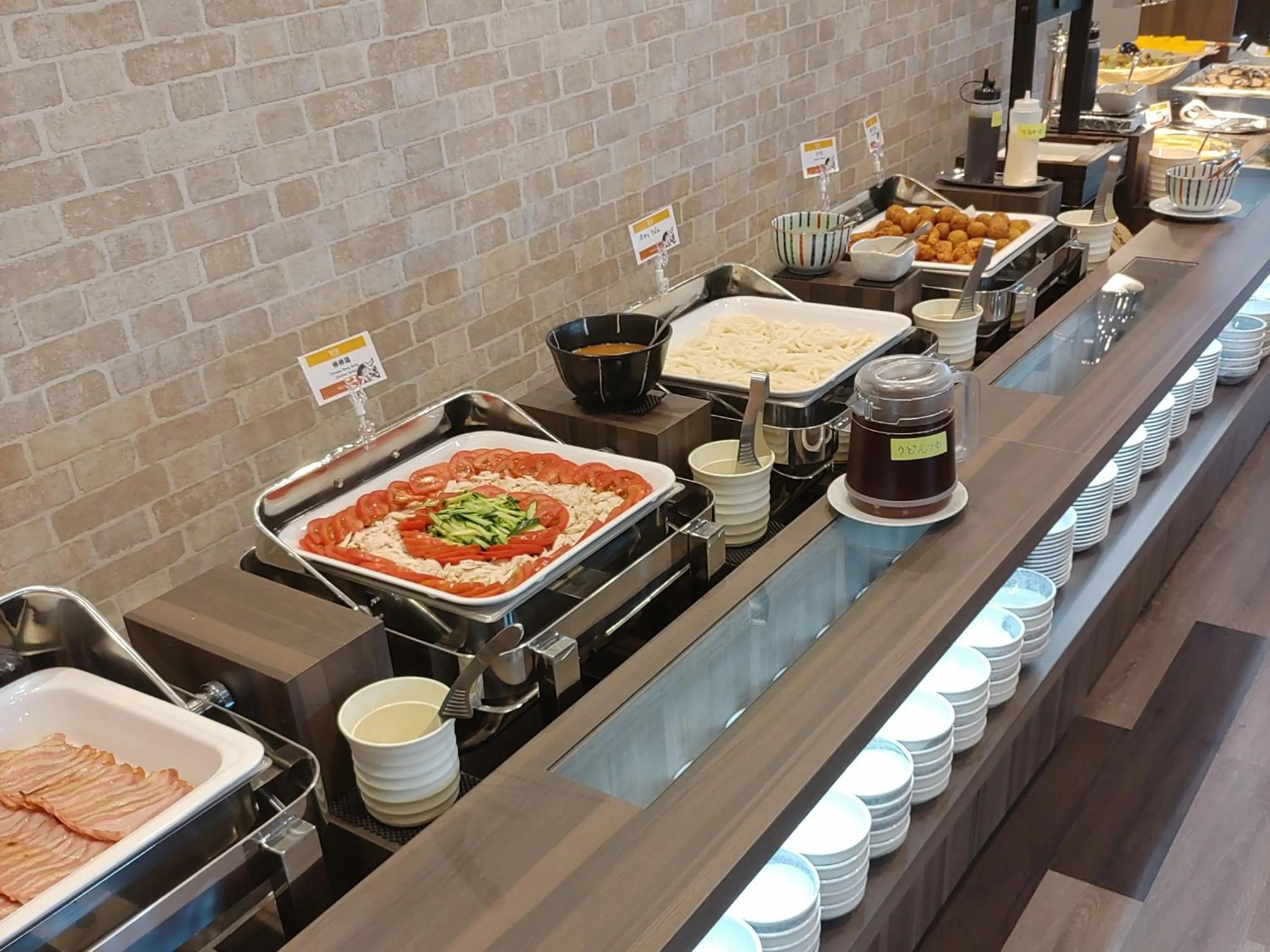 Buffet breakfast in Hotel Route Inn Kyoto Kameoka Ekimae