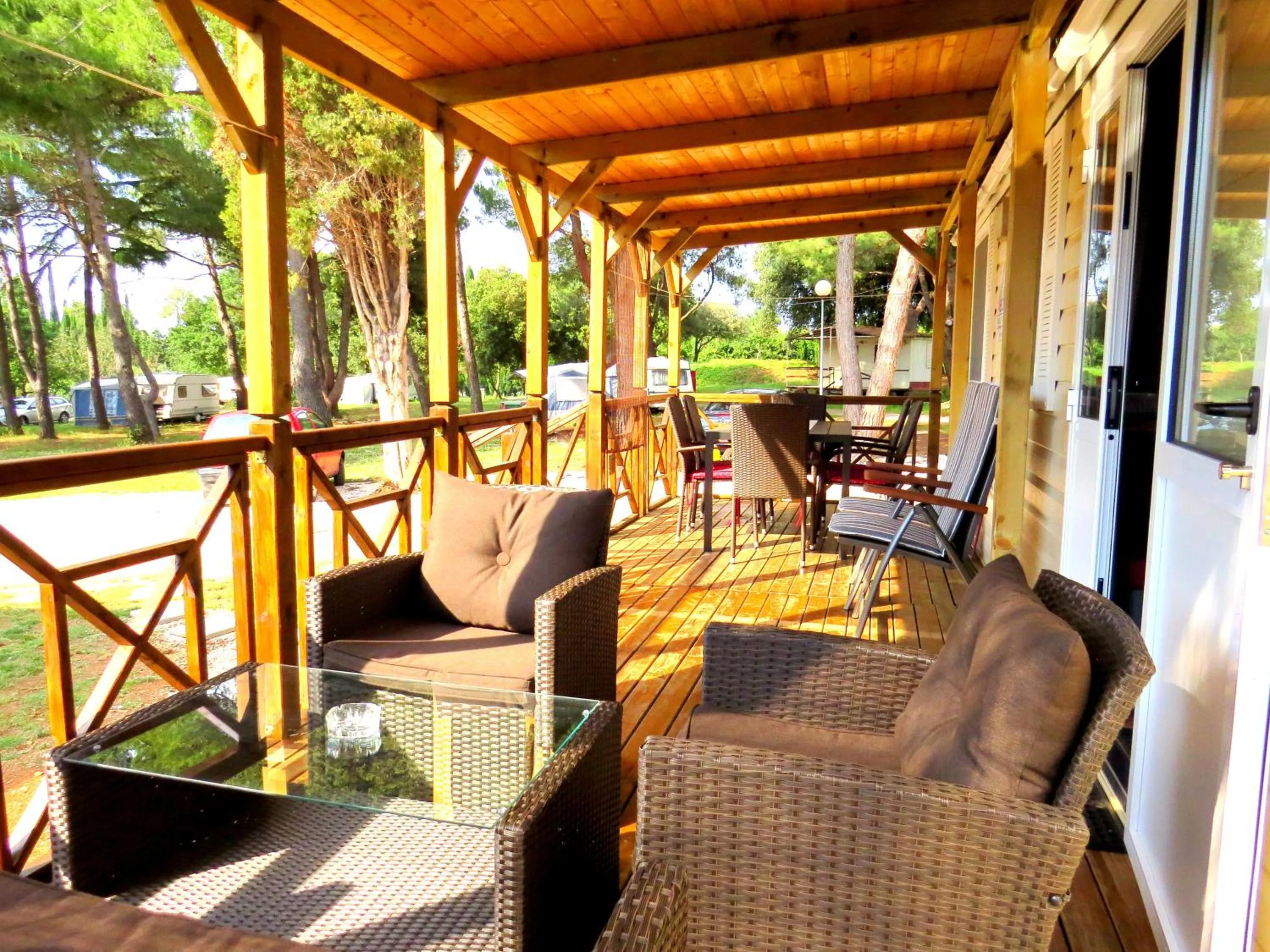 Balcony/Terrace in Camping Media Mobile Homes in Brioni Sunny Camping