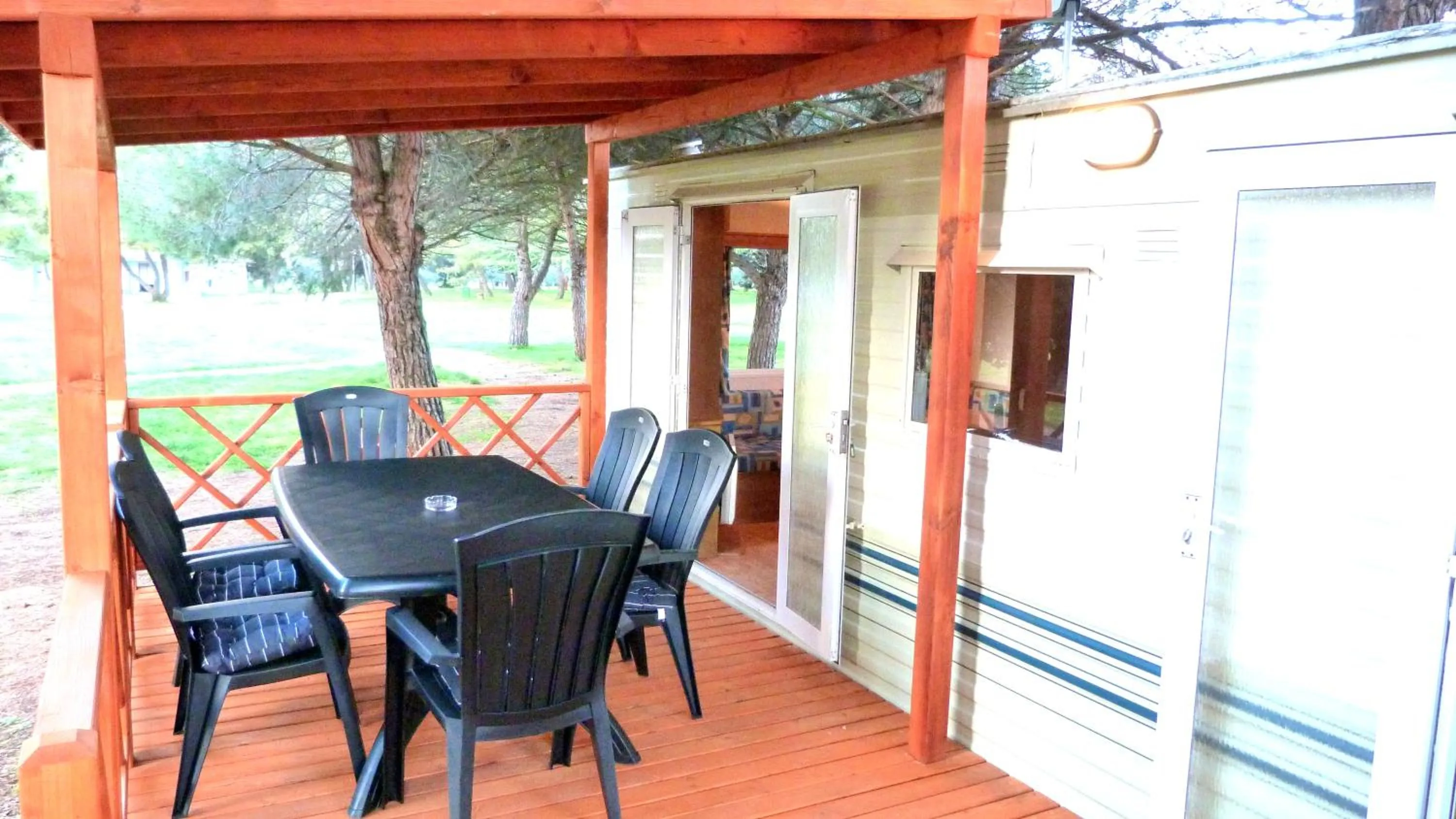 Balcony/Terrace in Camping Media Mobile Homes in Brioni Sunny Camping