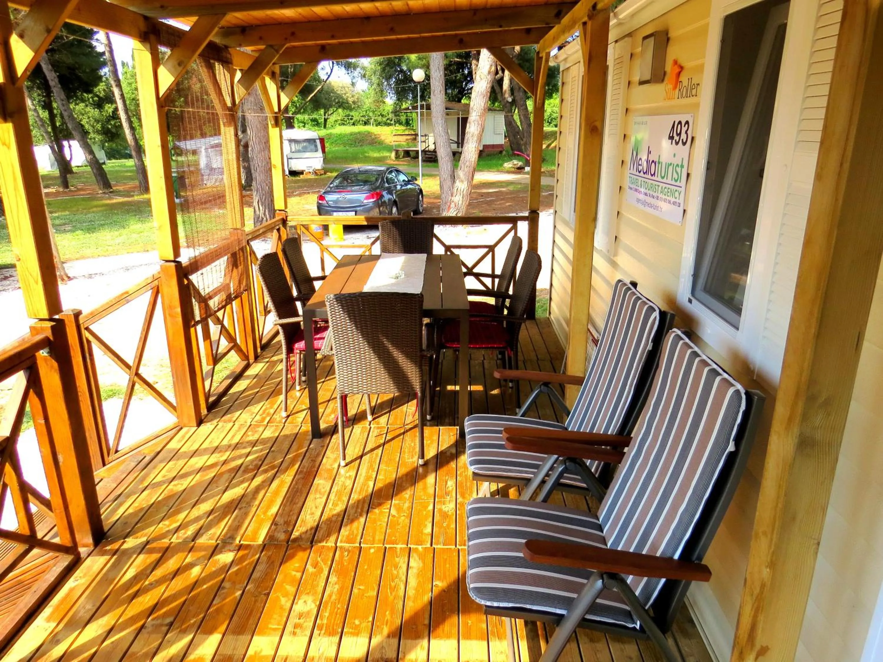 Balcony/Terrace in Camping Media Mobile Homes in Brioni Sunny Camping