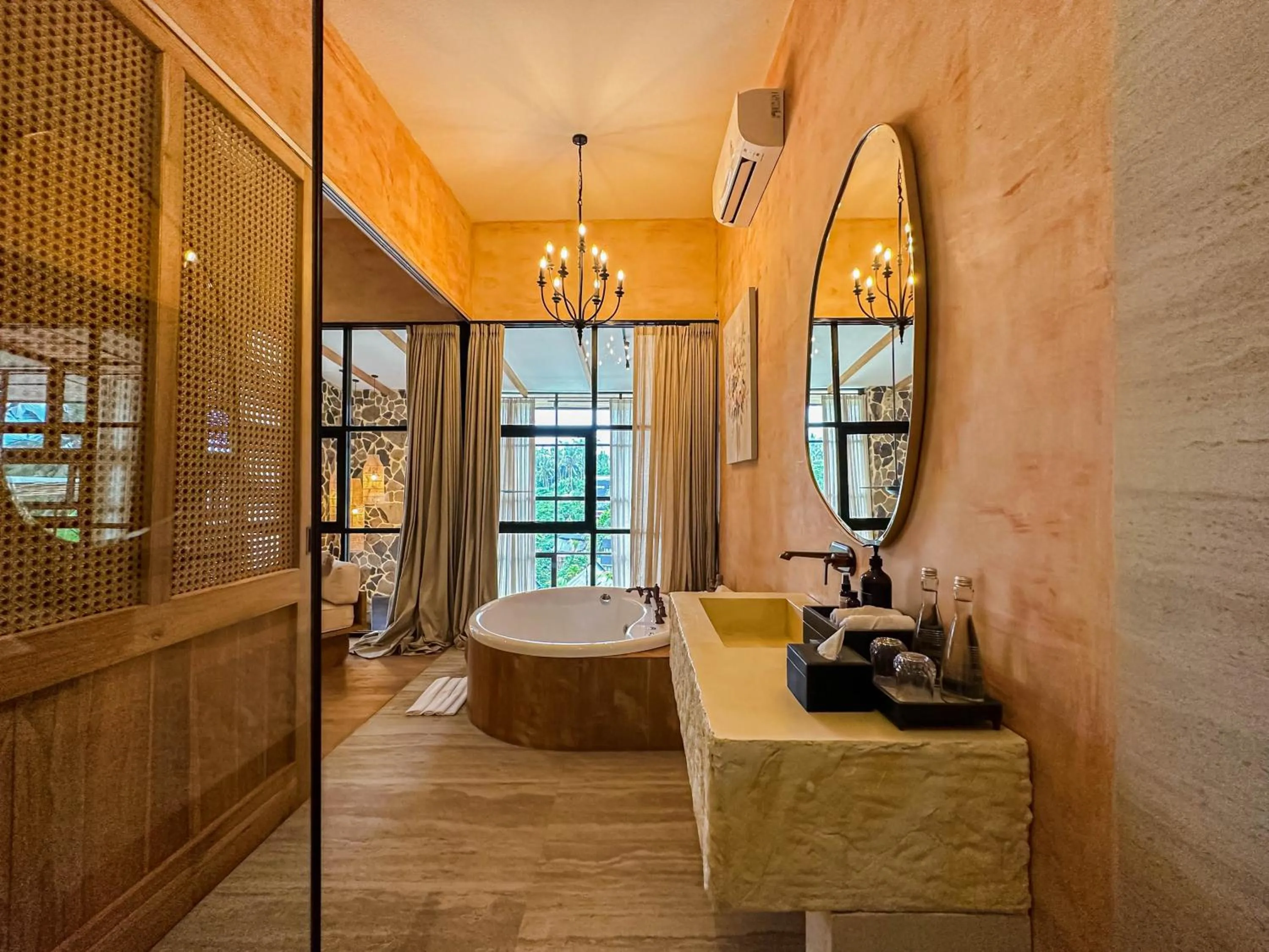 Bathroom, Bed in Magical Jungle Resort