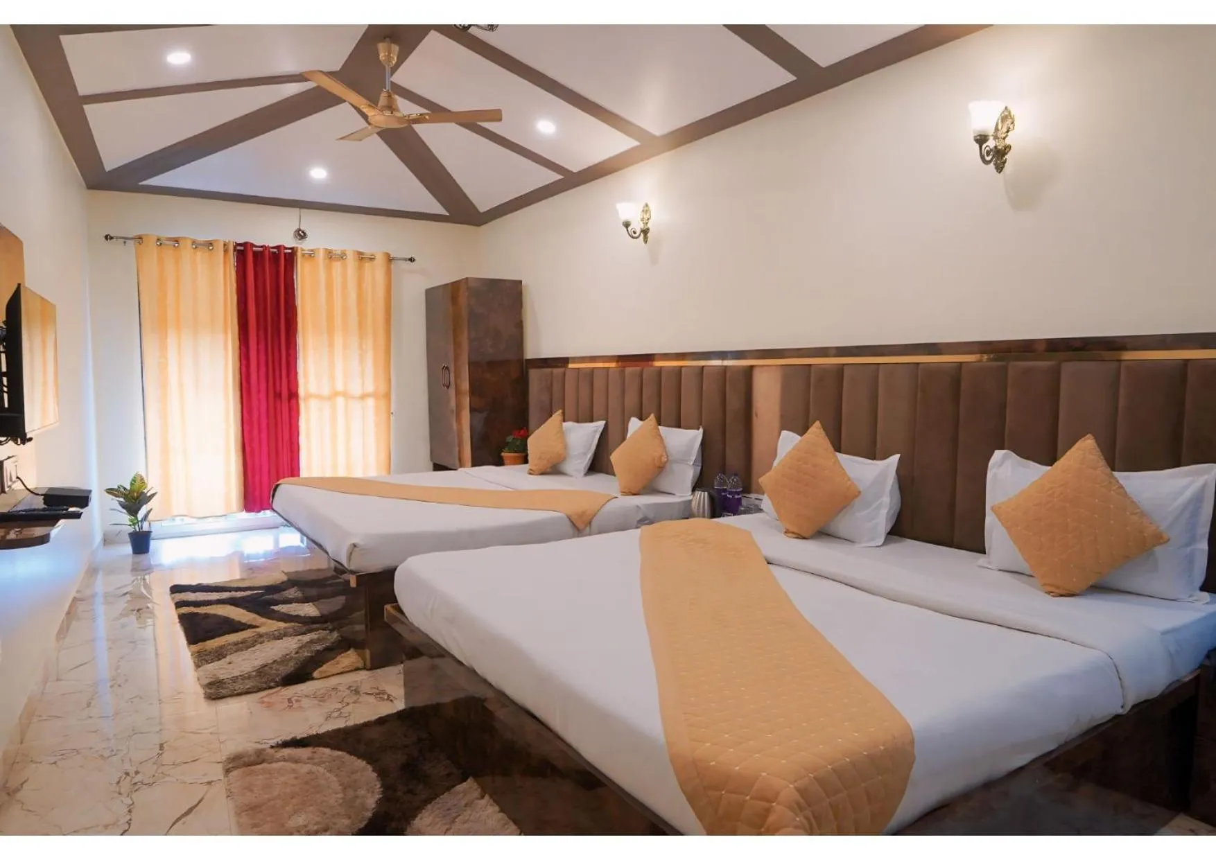 Bed in Saanjh Riverside Resort