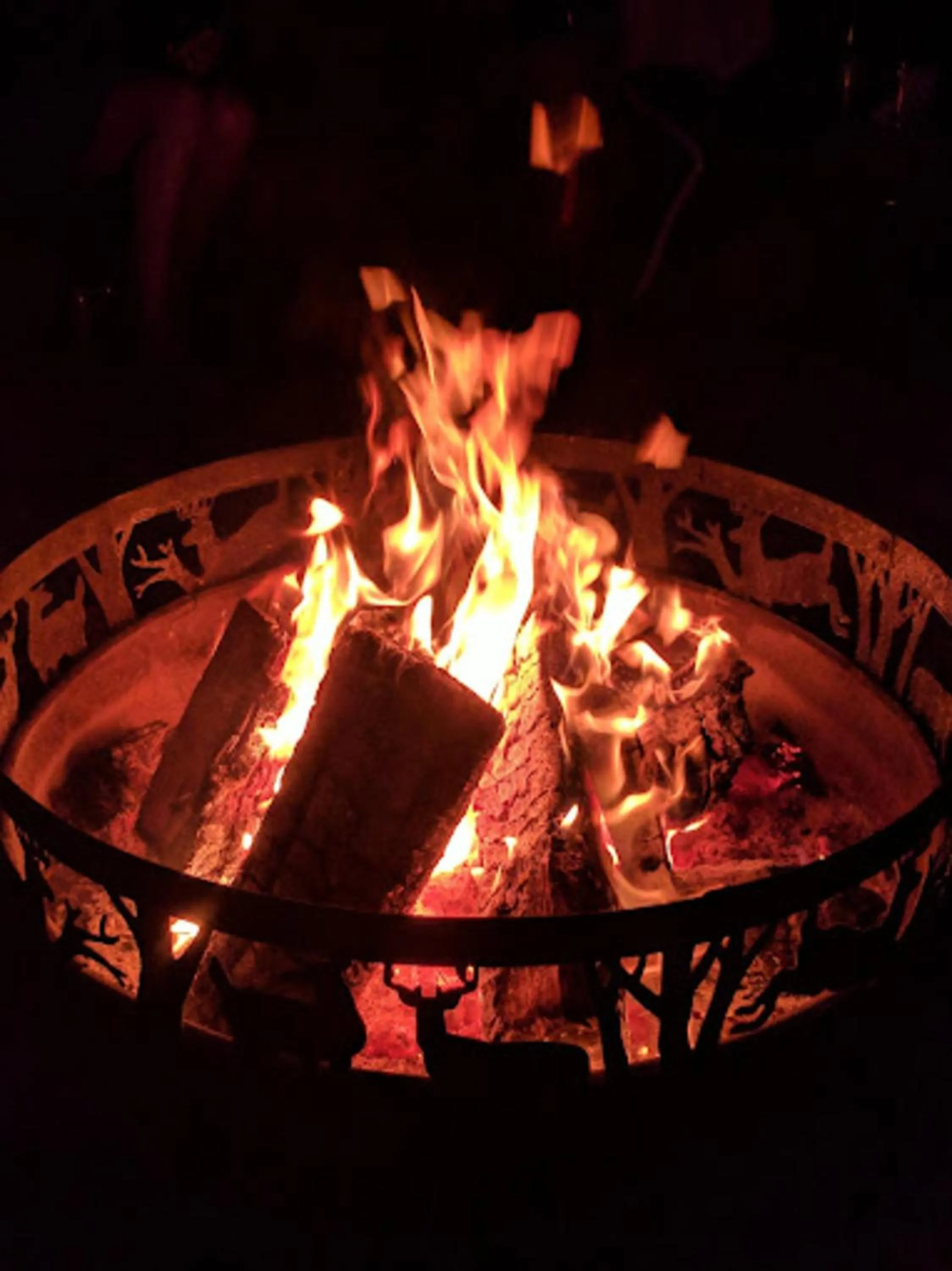 fireplace in Chinook Winds Lodge