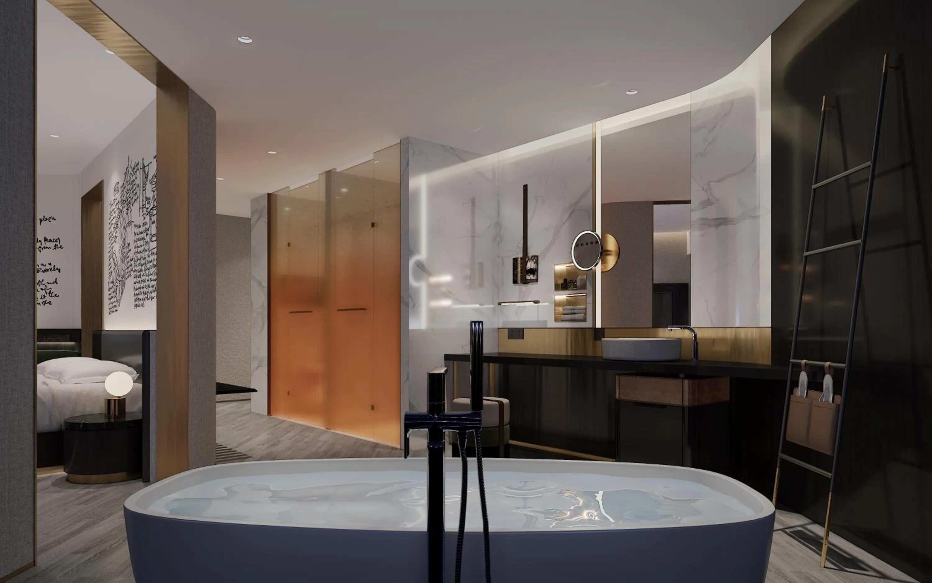 Bath, Bed in CitiGO Hotel Shenzhen Shekou Cruise Center Seaview Near Taizi Bay K11