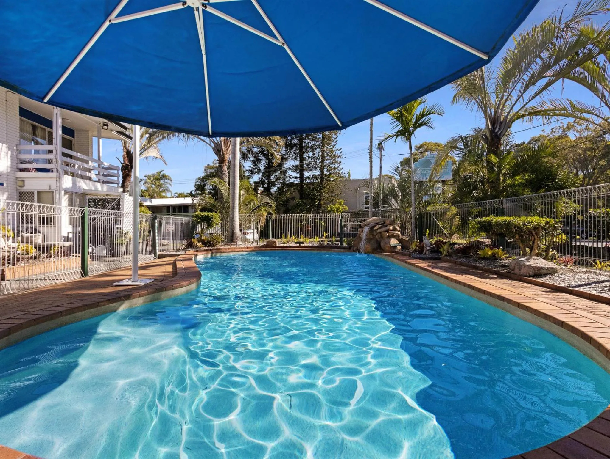 Pool view in The Bay Beach Shack, Hervey Bay