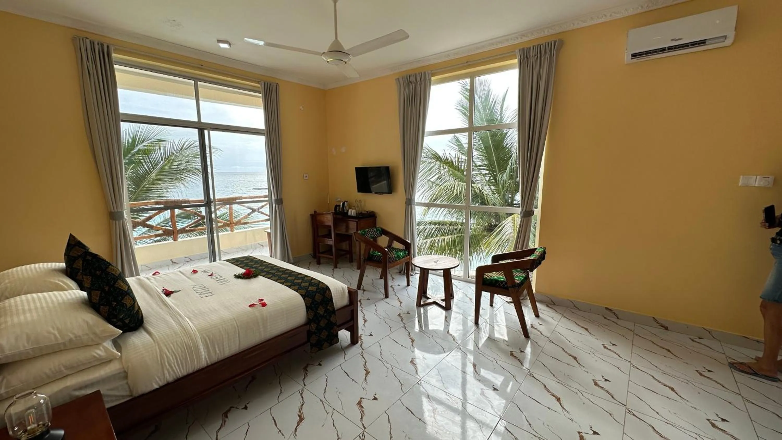 Bed in Double A Nungwi Beach Hotel