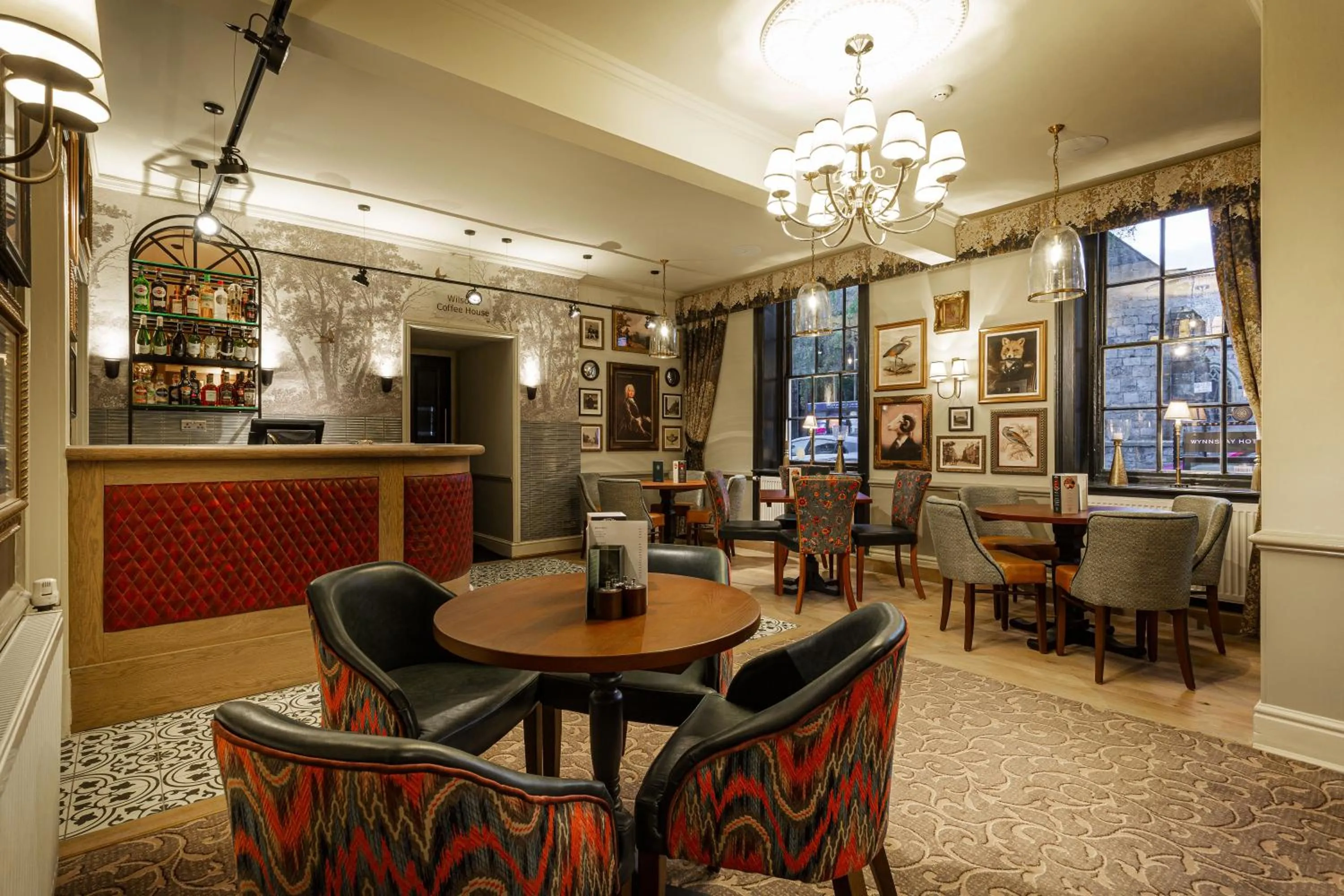 Lounge or bar in The Wynnstay Hotel, Oswestry, Shropshire - The Coaching Inn Group
