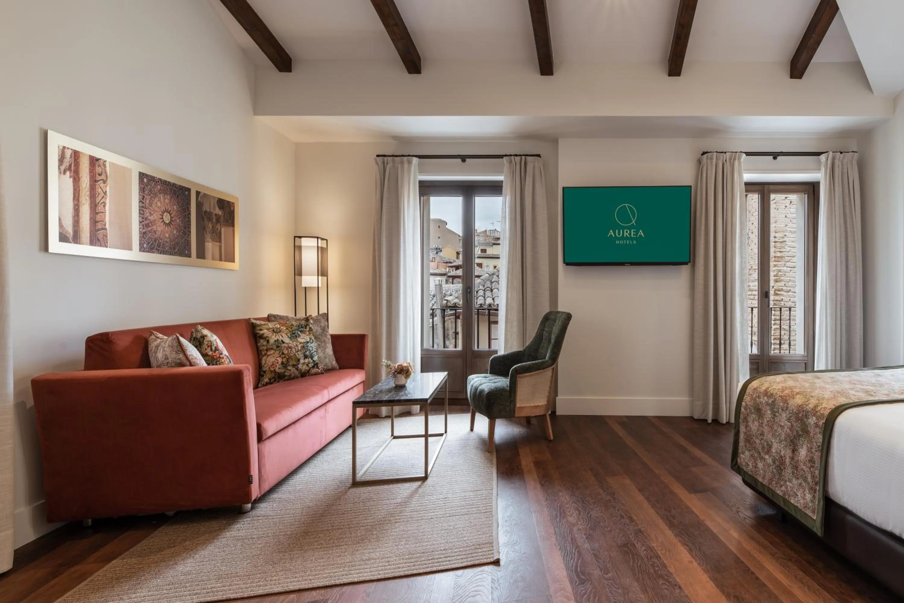 Bedroom, Bed in Áurea Toledo by Eurostars Hotel company