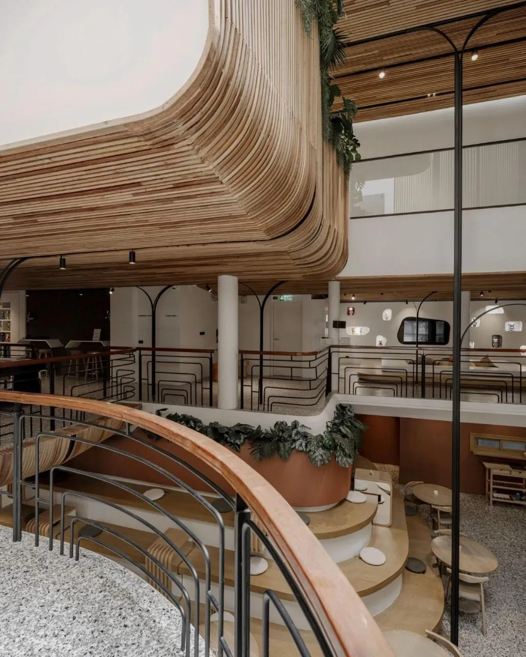 Inner courtyard view in Double B Hostel