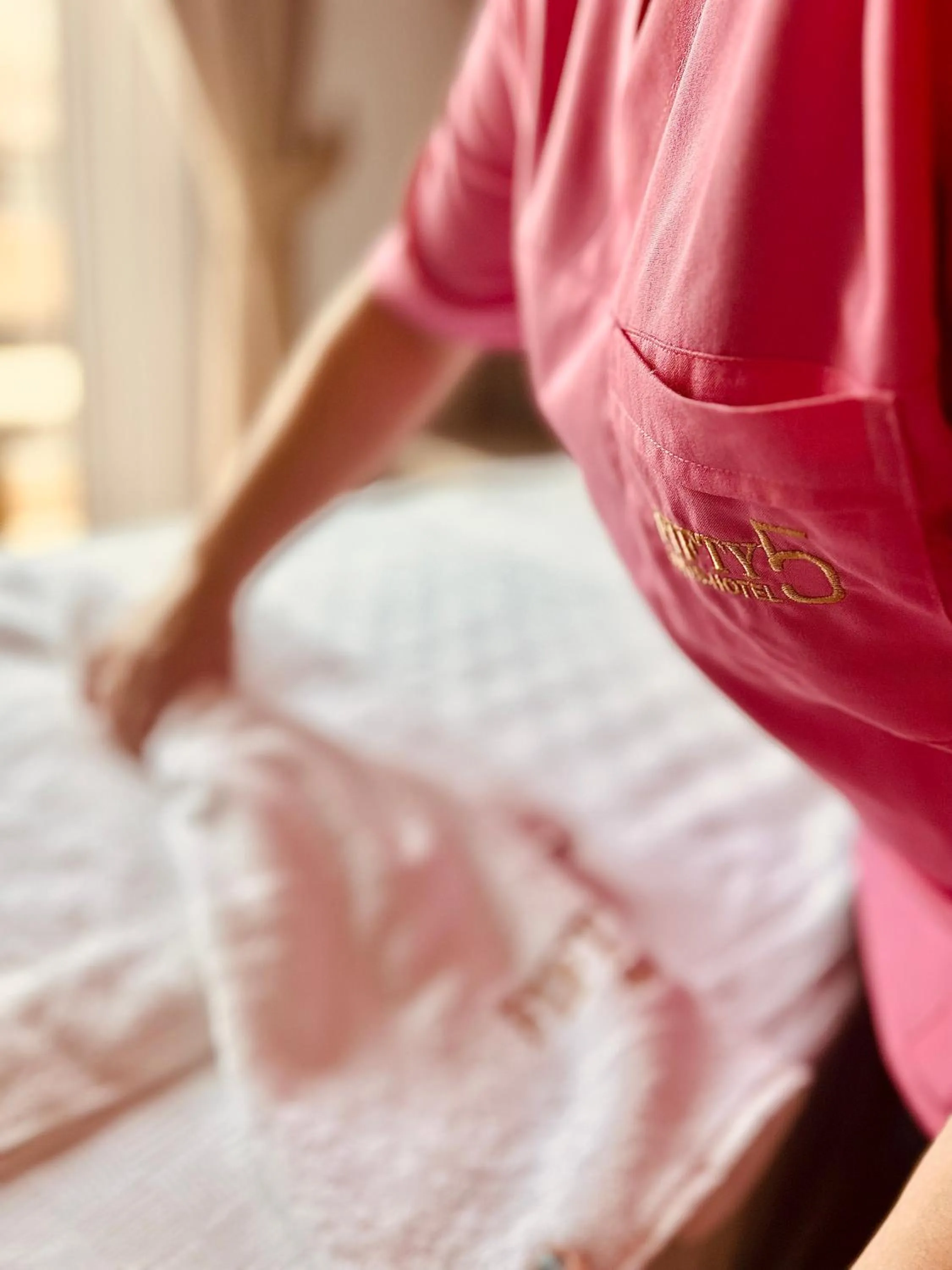 Bed in FIFTY5 Suite Hotel