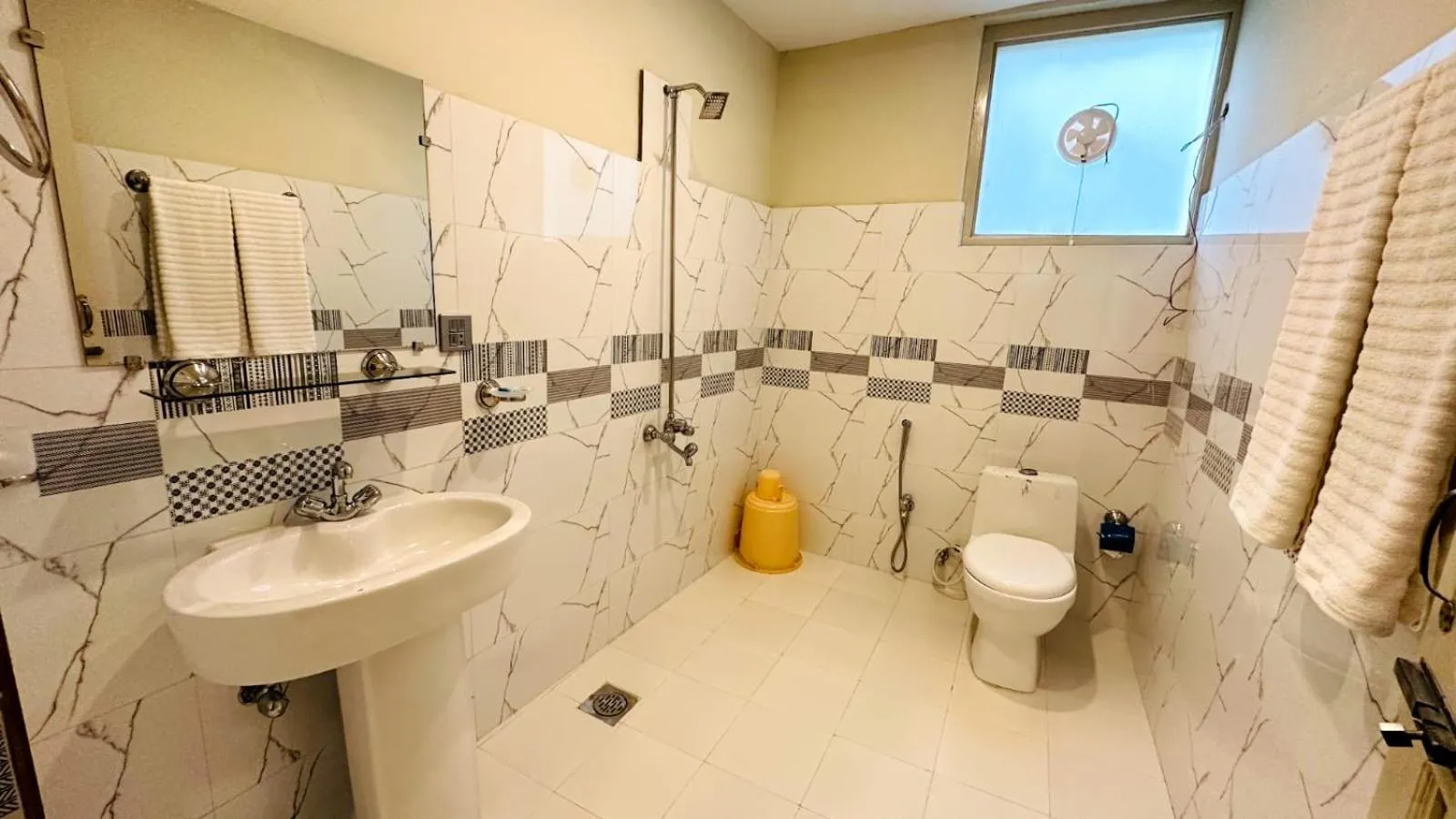 Shower in Desert One Hotel Skardu