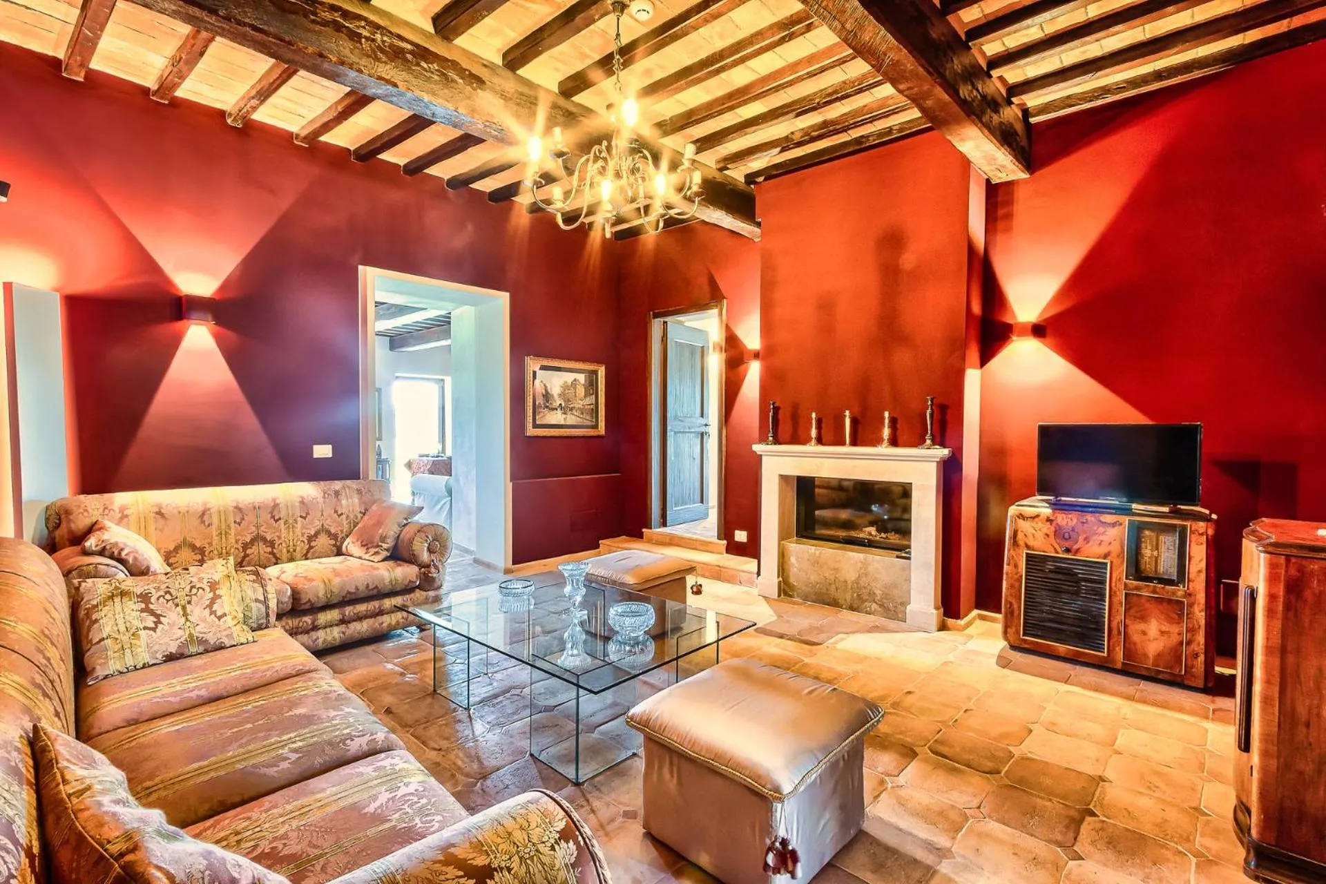 Communal lounge/ TV room in Agriturismo Colli Martani