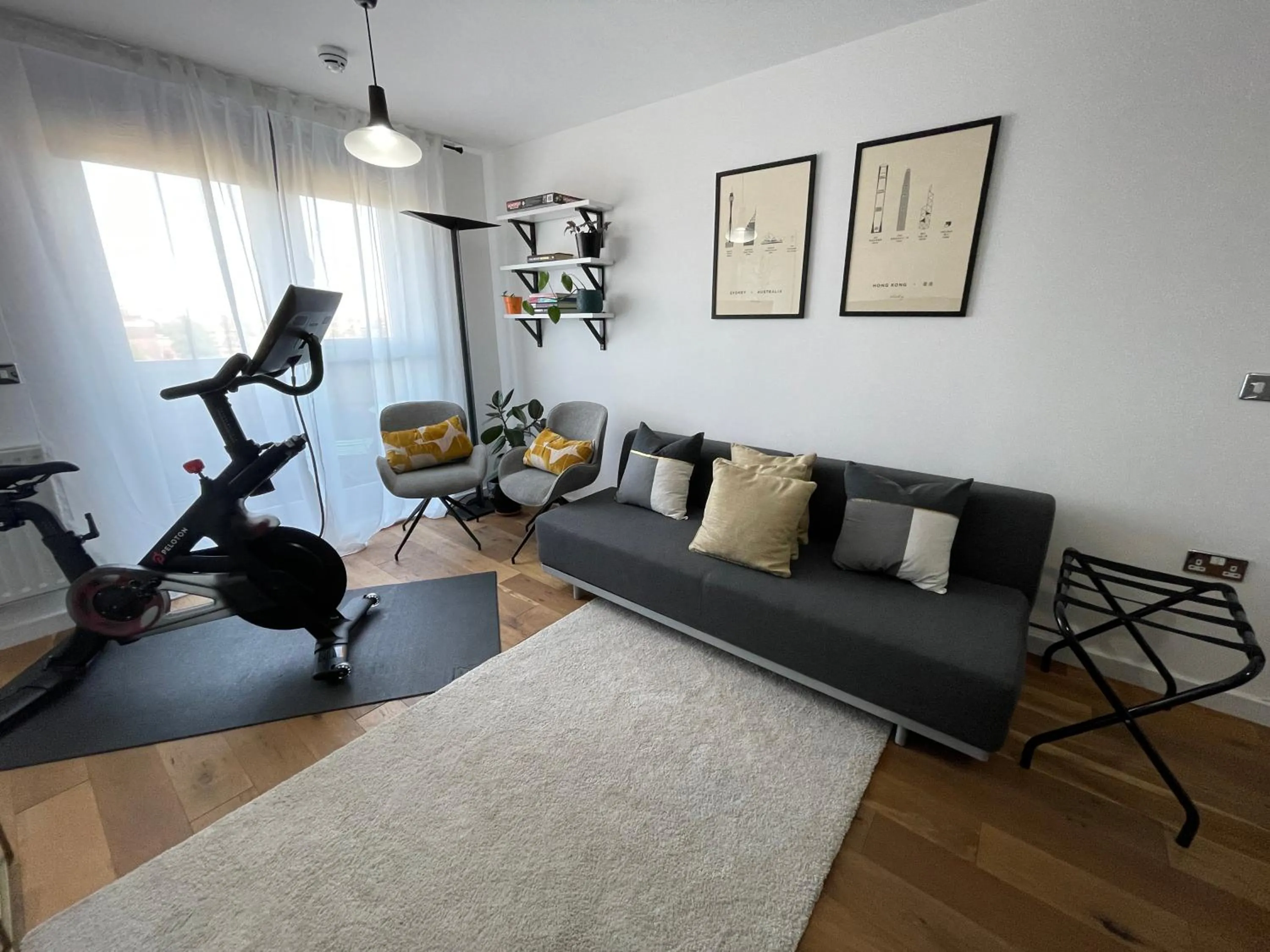 Living room in Peloton Organic Health Apartment in Angel, Old Street, Islington