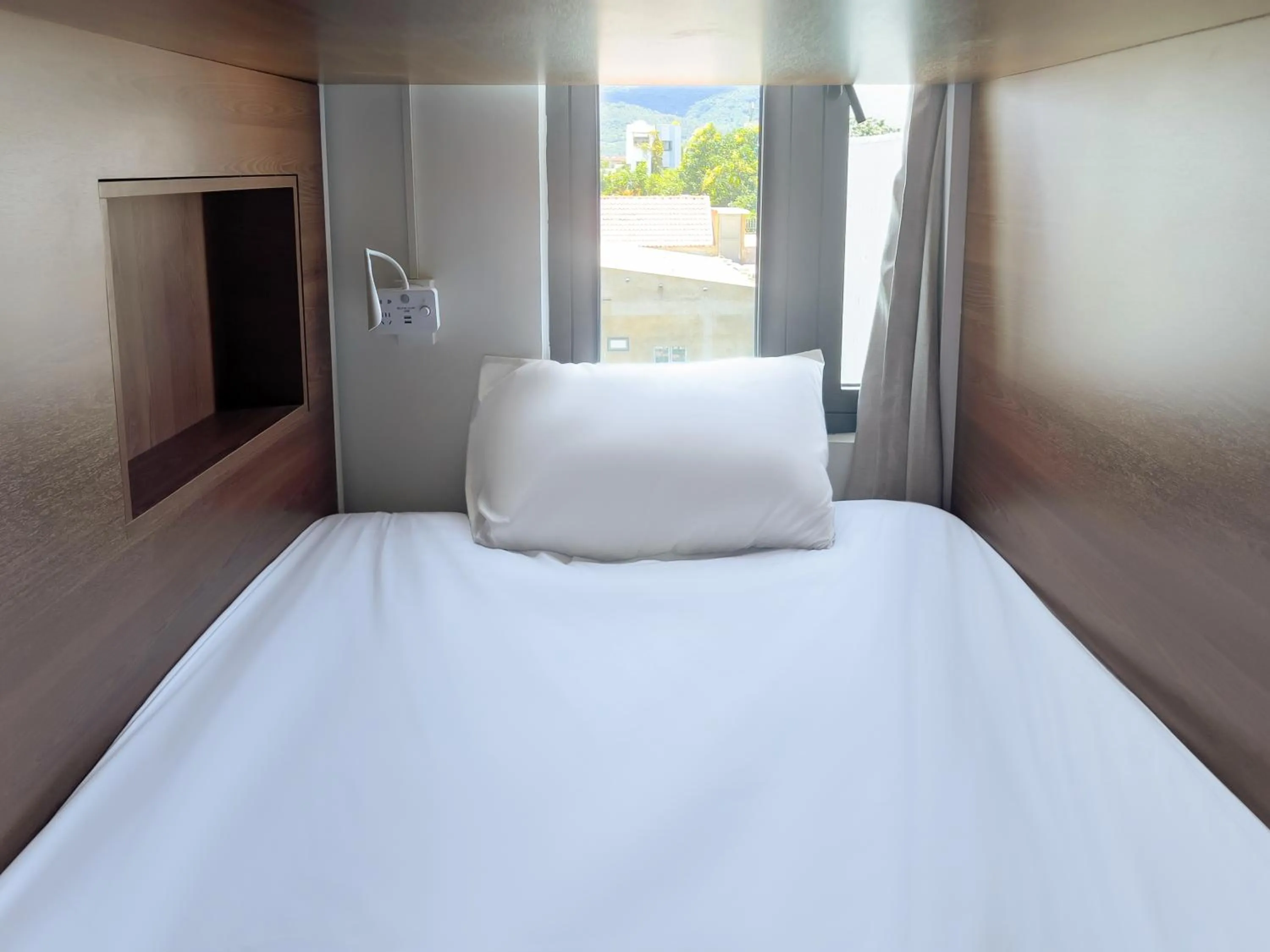 View (from property/room), Bed in The Backpacker Hostel and spa