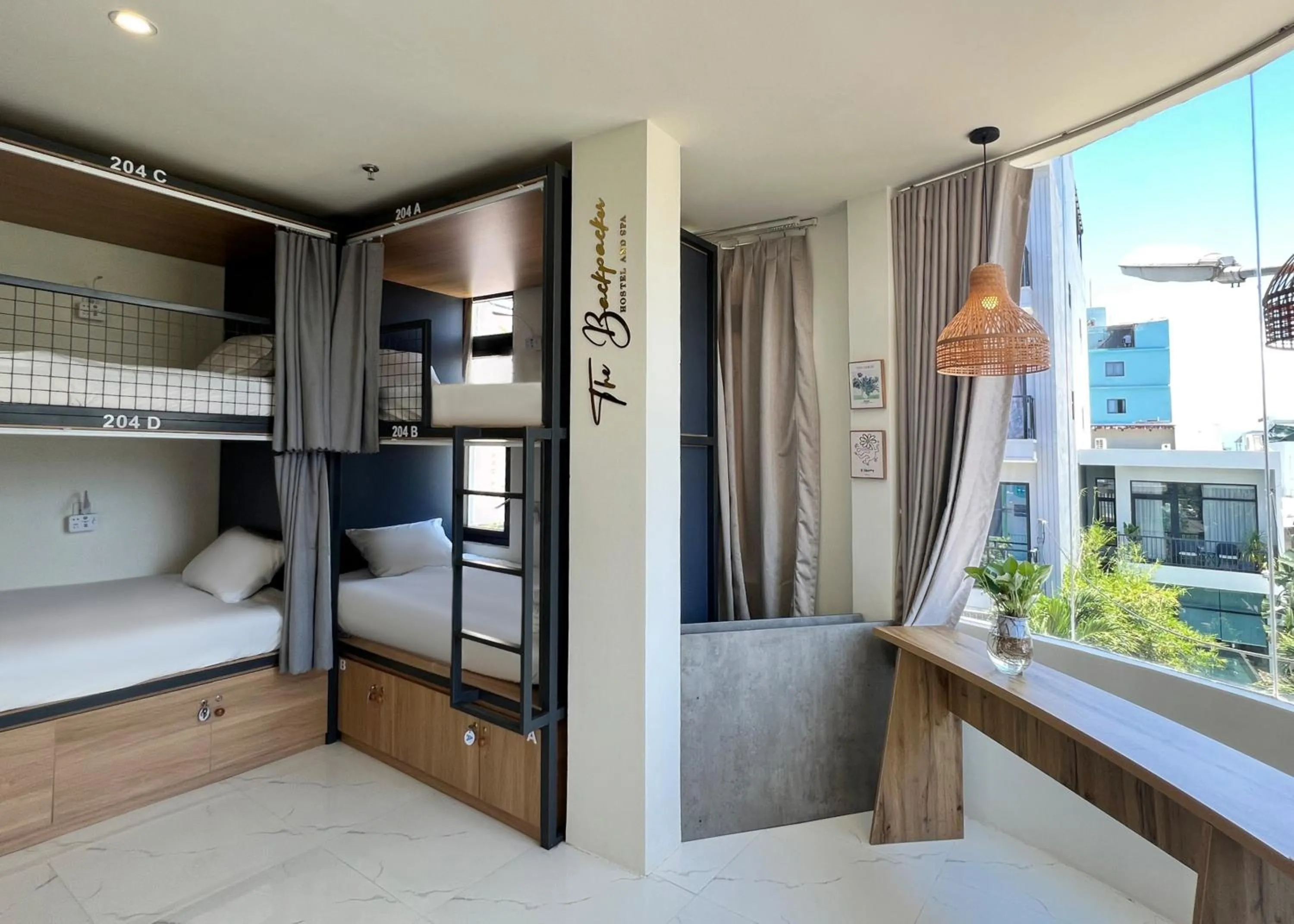 View (from property/room), Bed in The Backpacker Hostel and spa