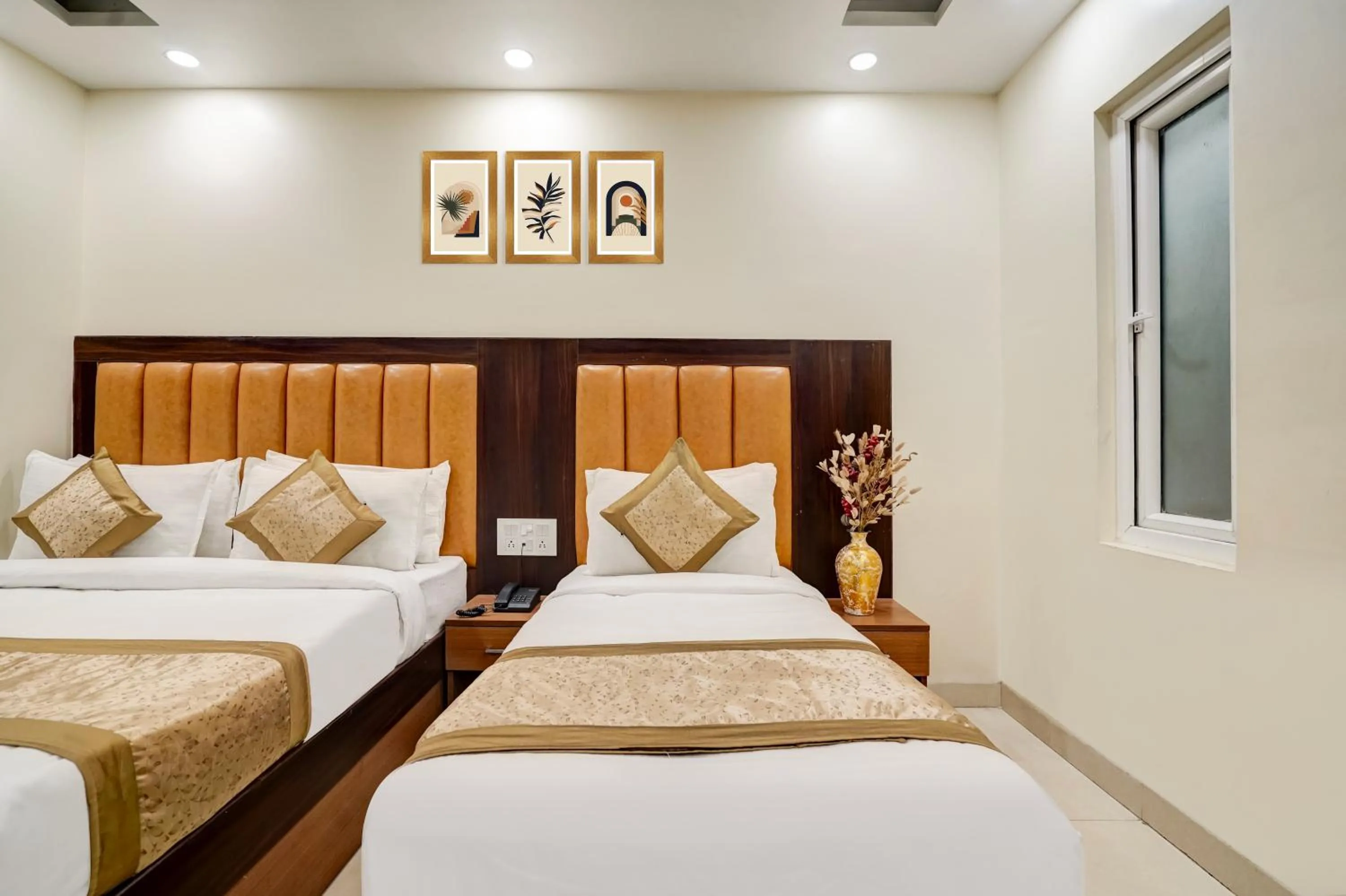 Photo of the whole room, Bed in Hotel Royal Rosette Near New Delhi Railway Station - Connaught Place and VFS