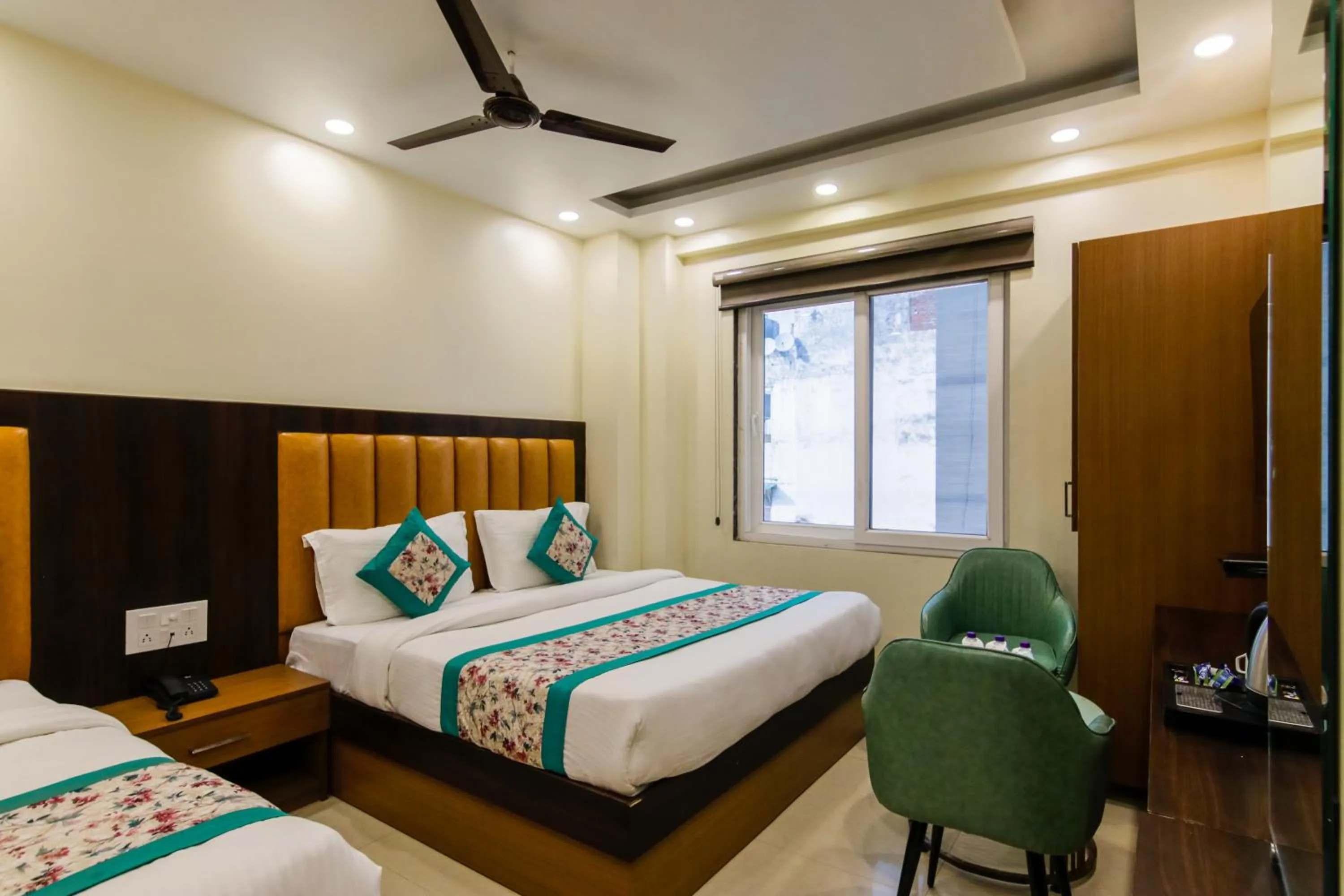Photo of the whole room, Bed in Hotel Royal Rosette Near New Delhi Railway Station - Connaught Place and VFS