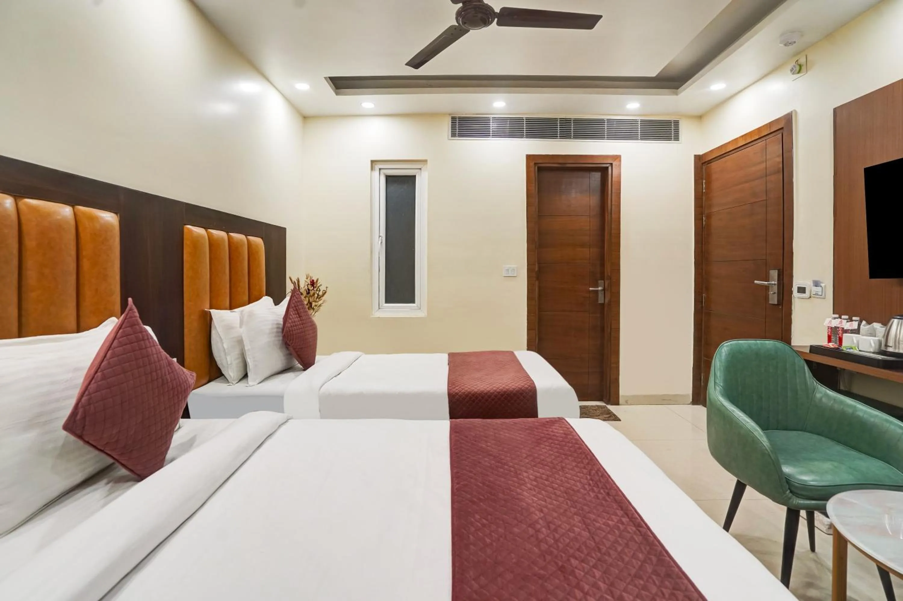 Photo of the whole room, Bed in Hotel Royal Rosette Near New Delhi Railway Station - Connaught Place and VFS