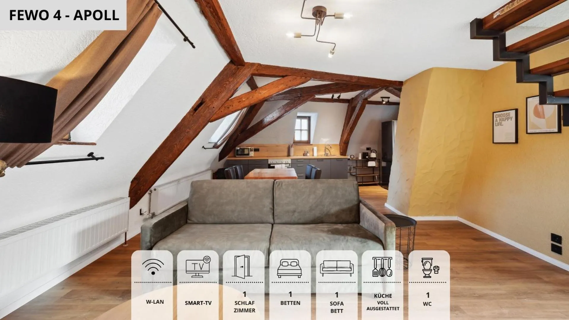 Living room in SandAPART34 - 4 tolle FeWos von 1-9 Pers mitten in der Altstadt