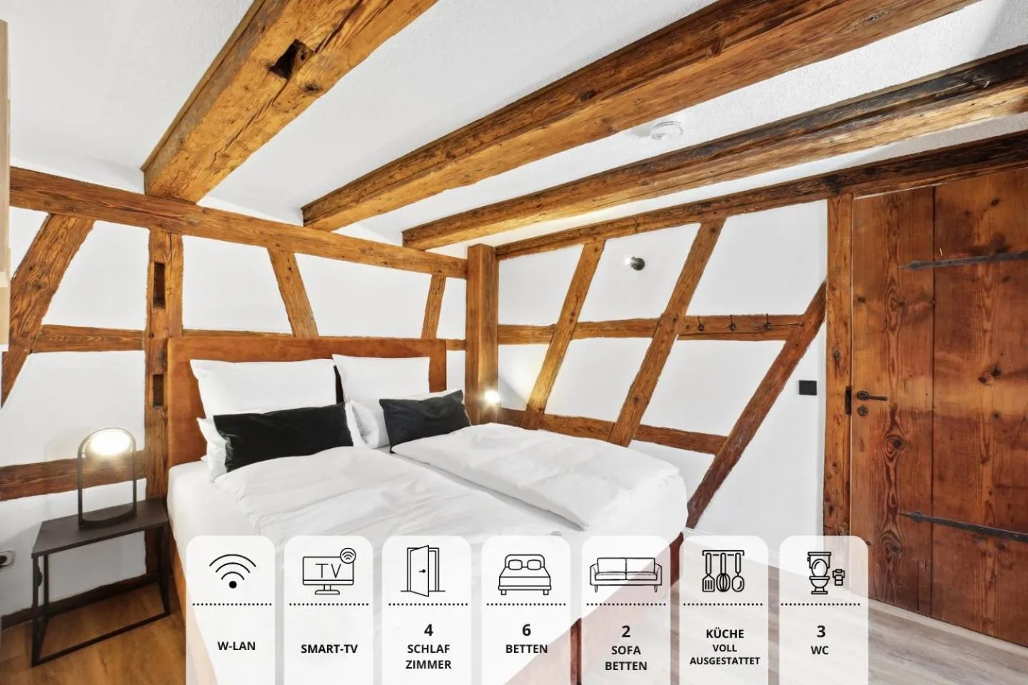 Bed in SandAPART34 - 4 tolle FeWos von 1-9 Pers mitten in der Altstadt