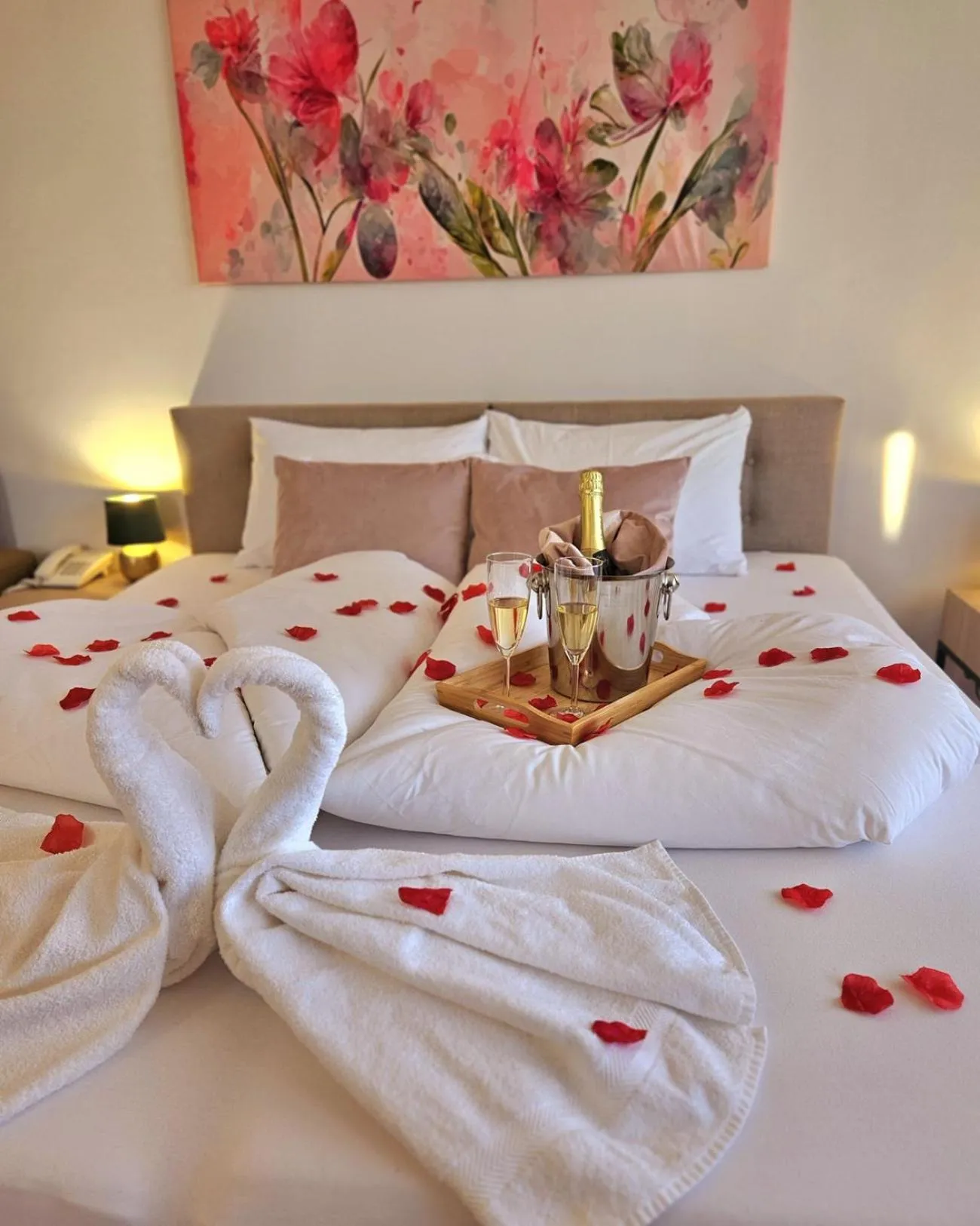 Decorative detail, Bed in Holdvirág Hotel