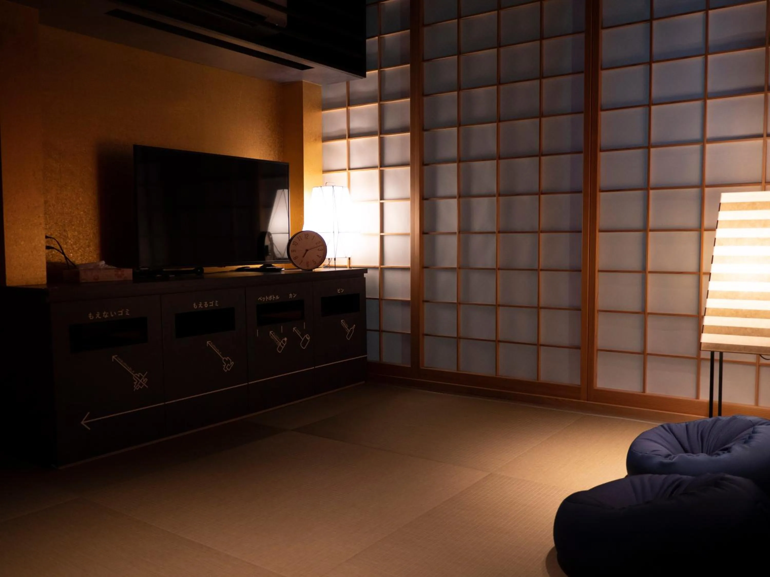 Communal lounge/ TV room in ELE Cabin Shinjuku Kabukicho