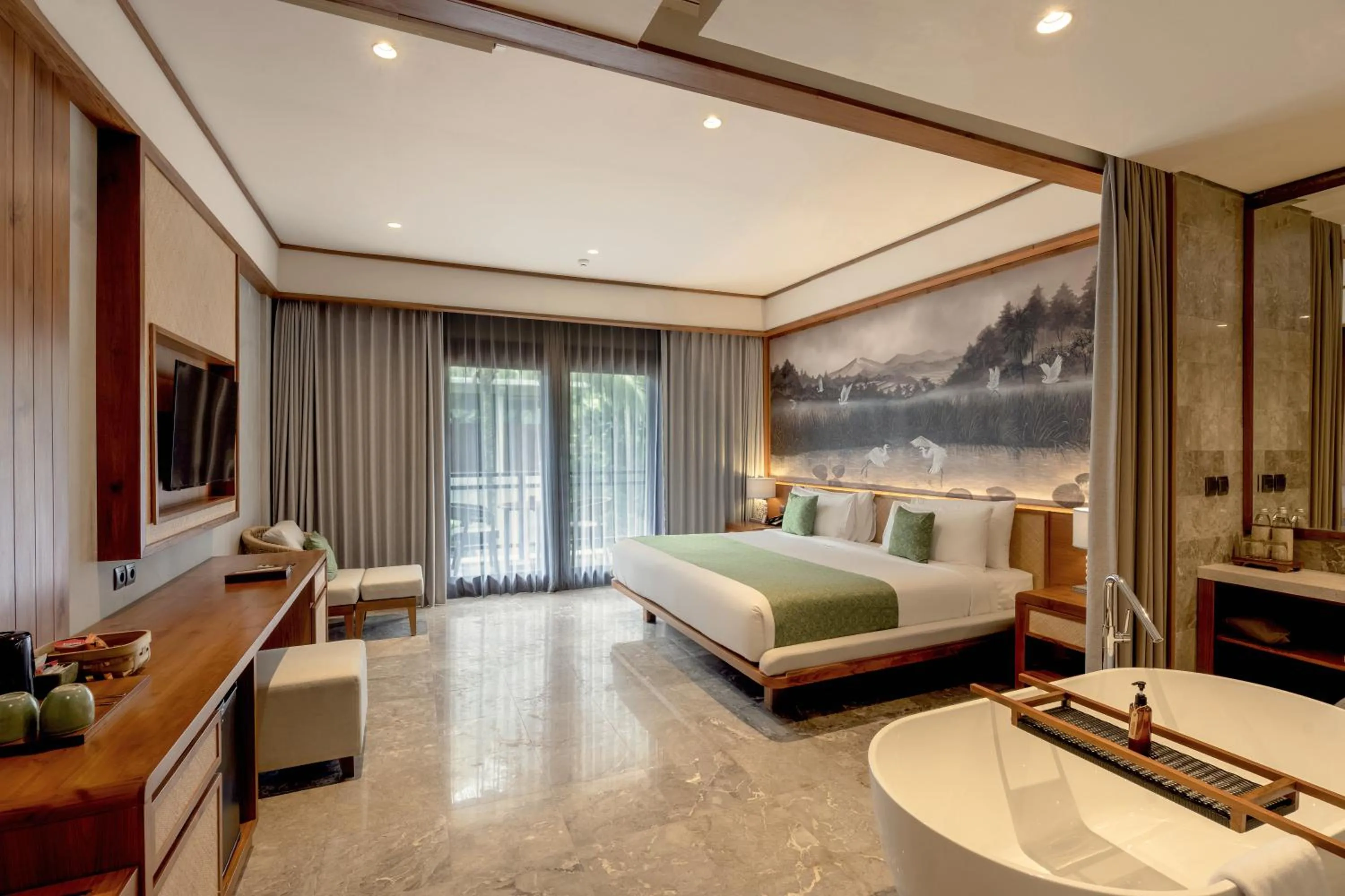 Bath, Bed in Adiwana Kamania