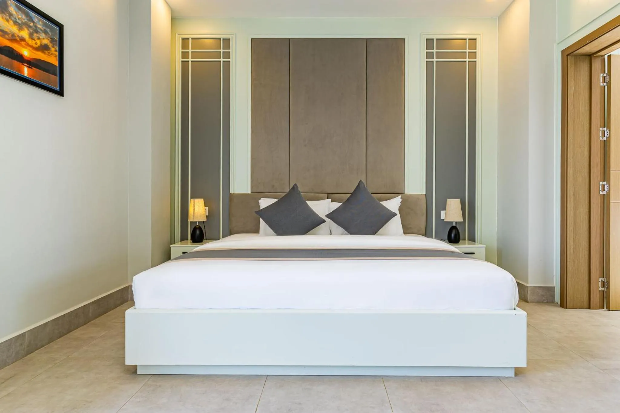 Bed in The Square Kampot Hotel